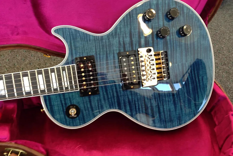 Alex Lifeson Peacock Flame Maple Electric Guitar Floyd Rose Tremolo