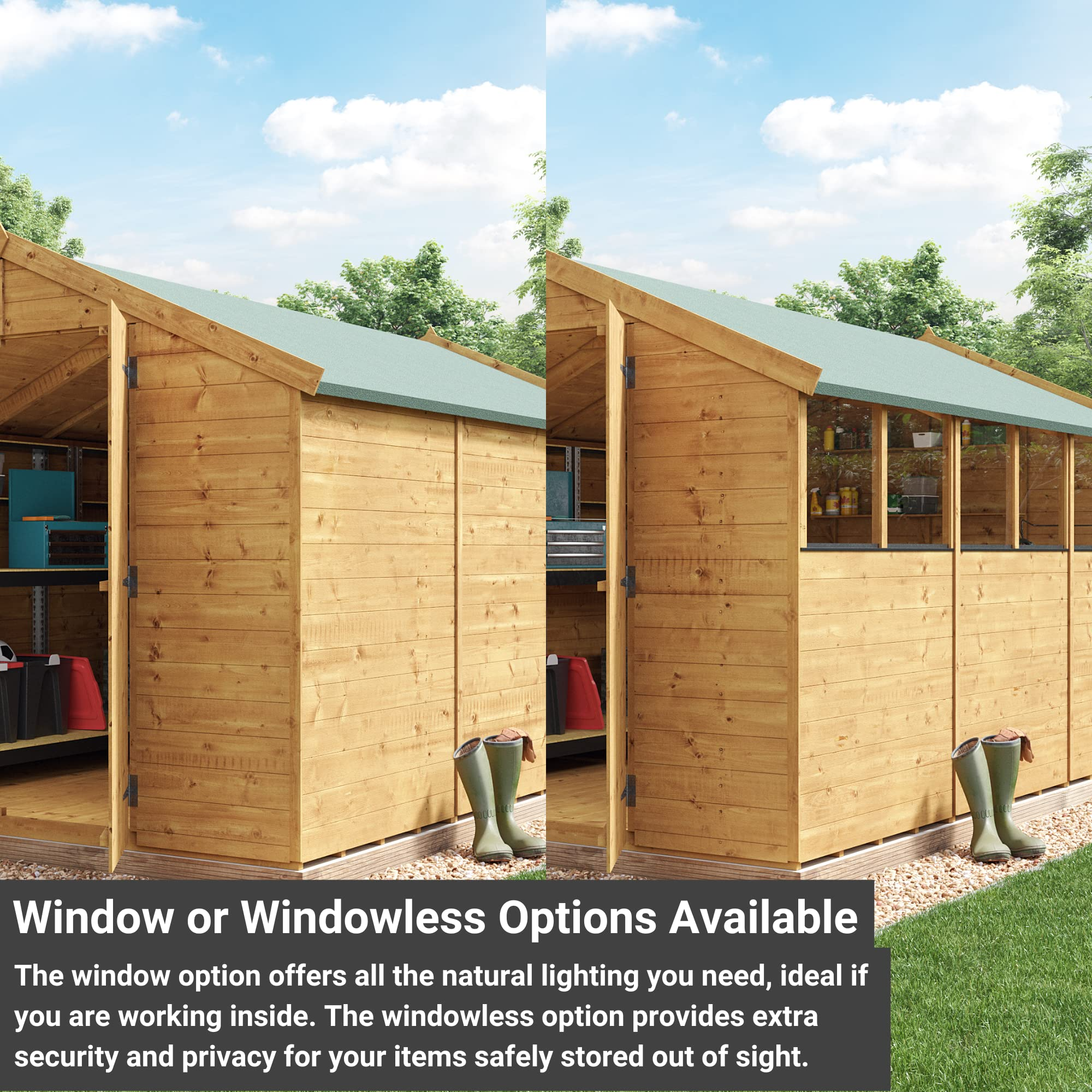 Garden Shed with Floor | Wooden Garden Storage Shed with Apex
