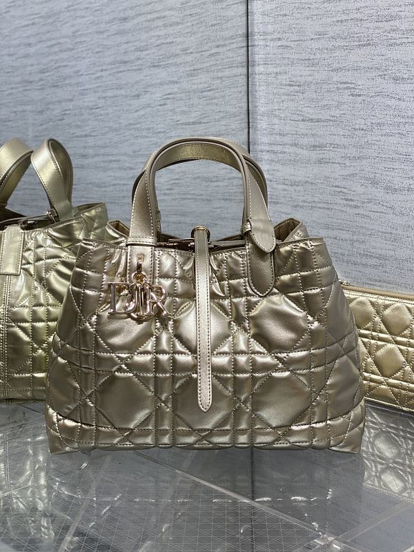 Dior Toujours Tote Bag Medium Laser Gold Patent