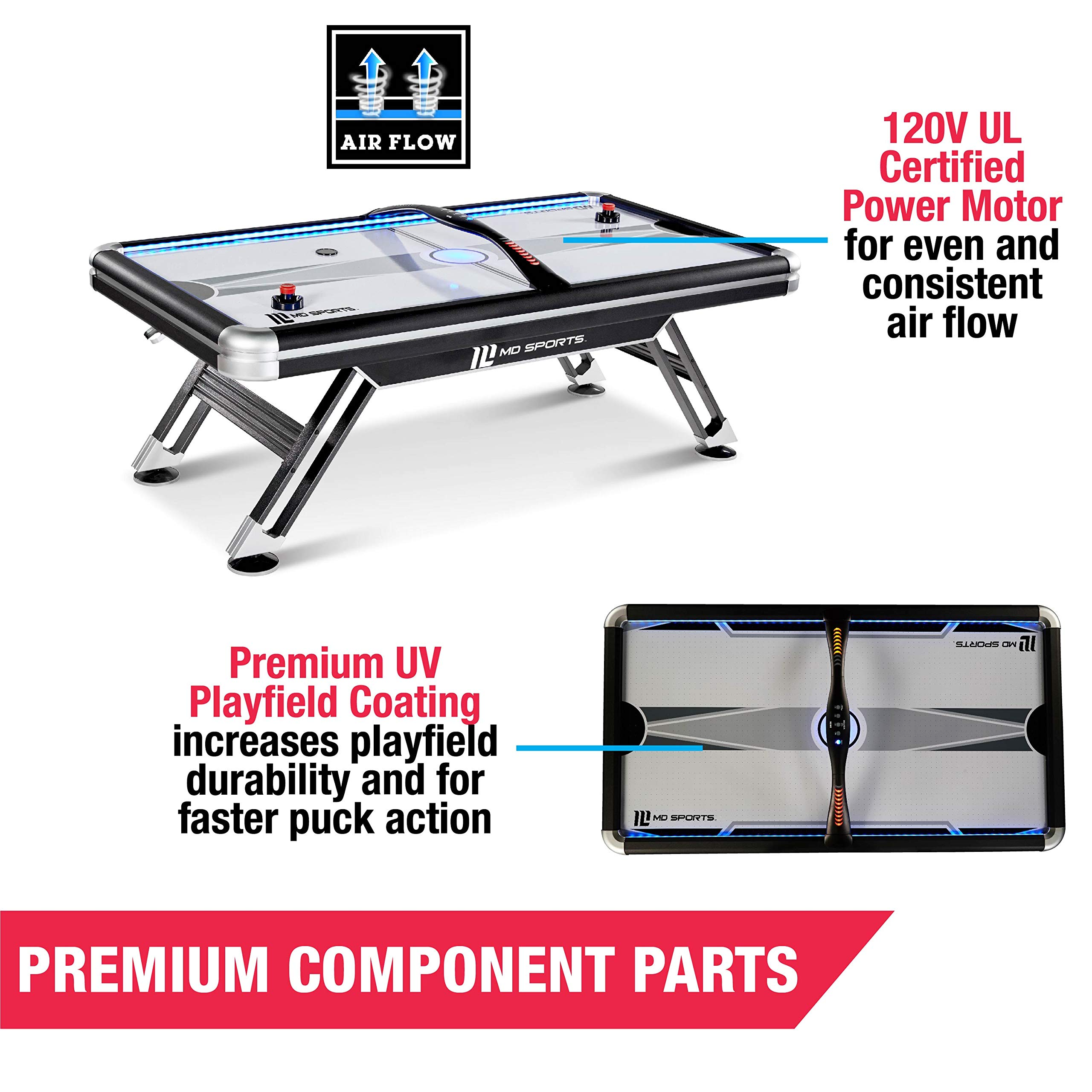 Titan 7.5 ft. Air Powered Hockey Table with Overhead Scorer