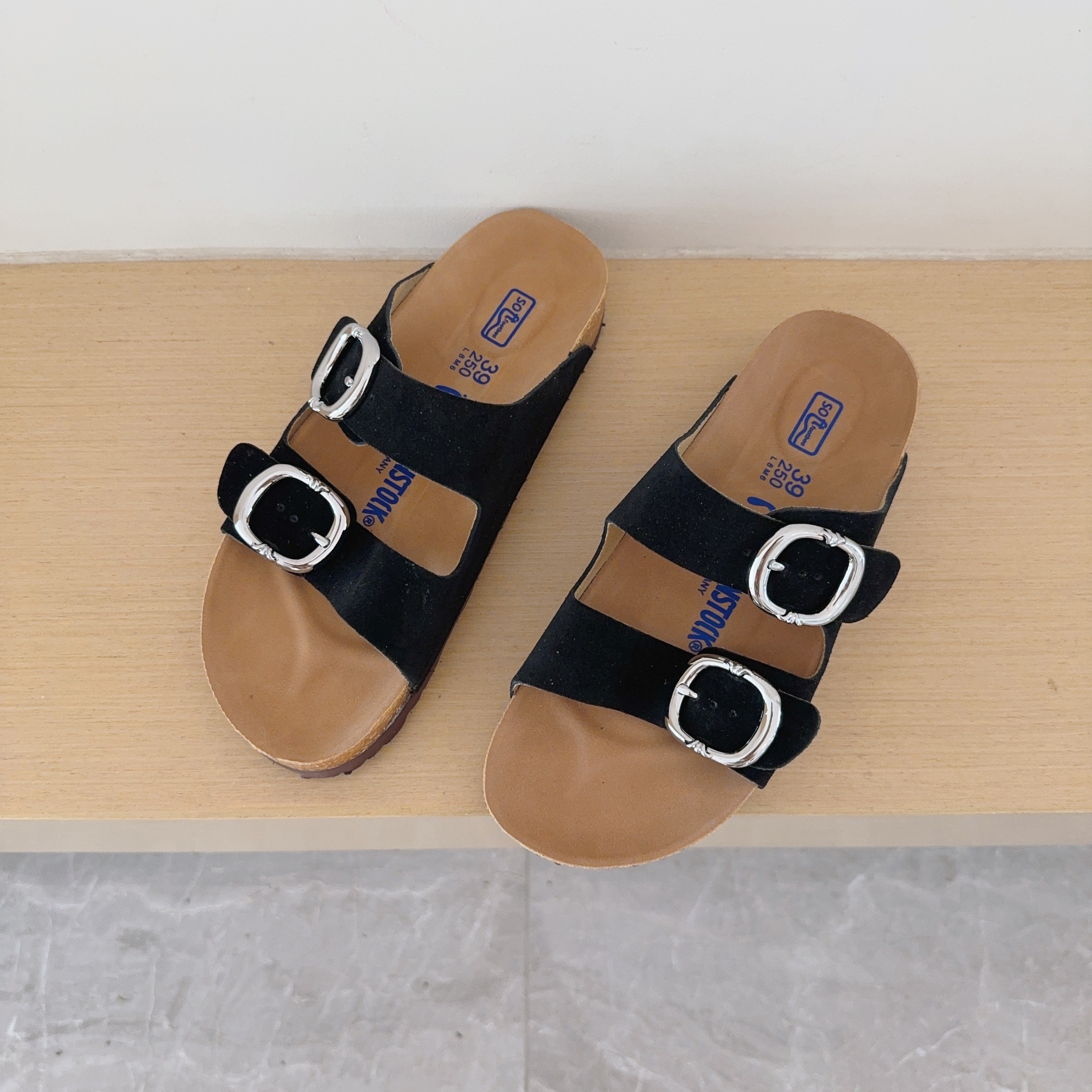Birken-Style Two-Strap Sandals Cross Motif Collaboration Series