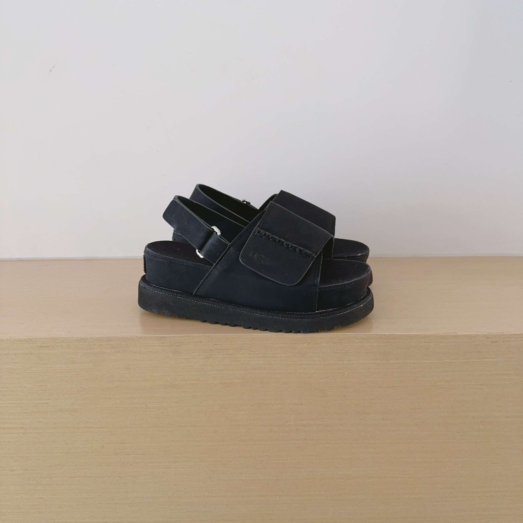 Wide Hook-And-Loop Backstrap Sandals