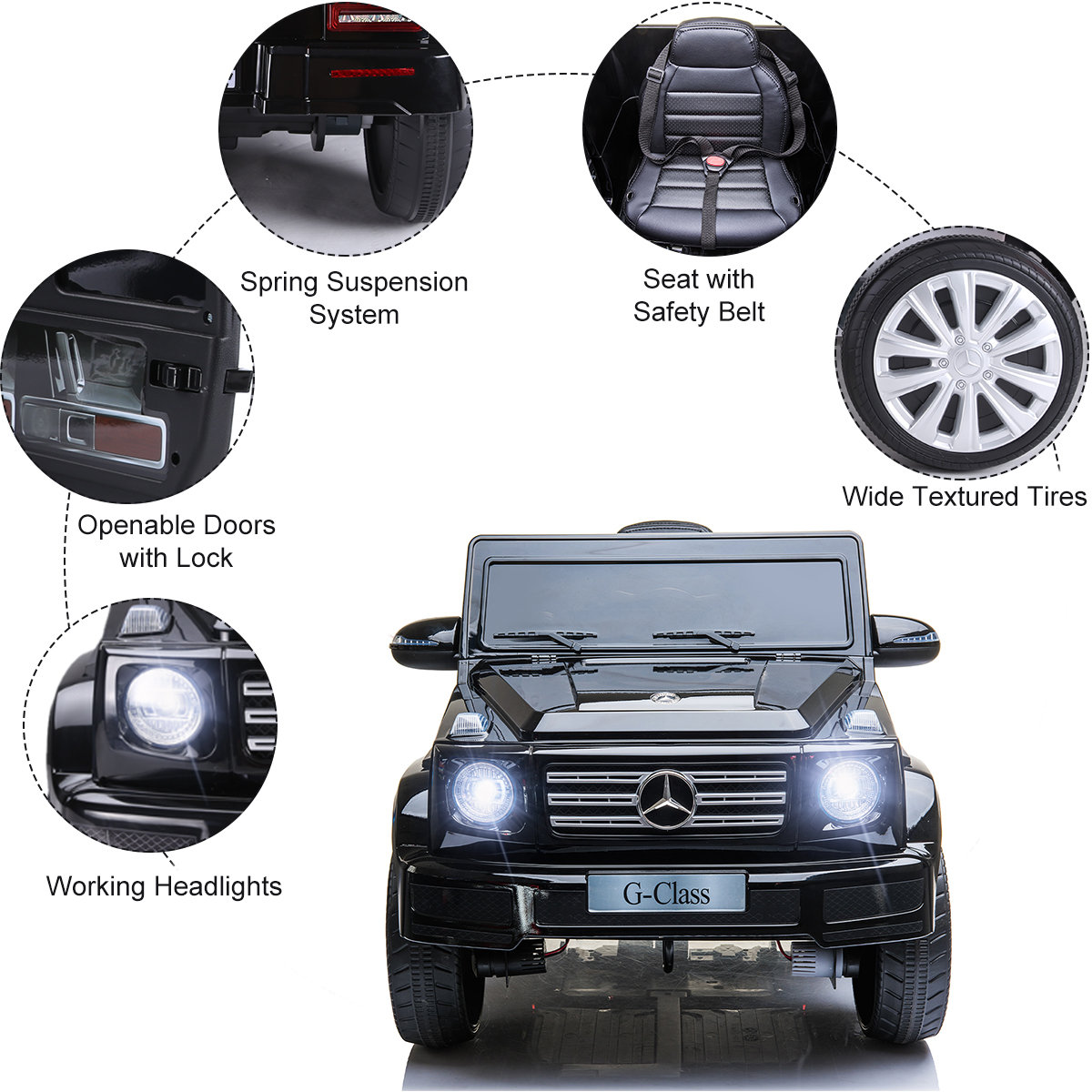12V Mercedes Benz G500 Licensed Kids Ride On SUV Car with