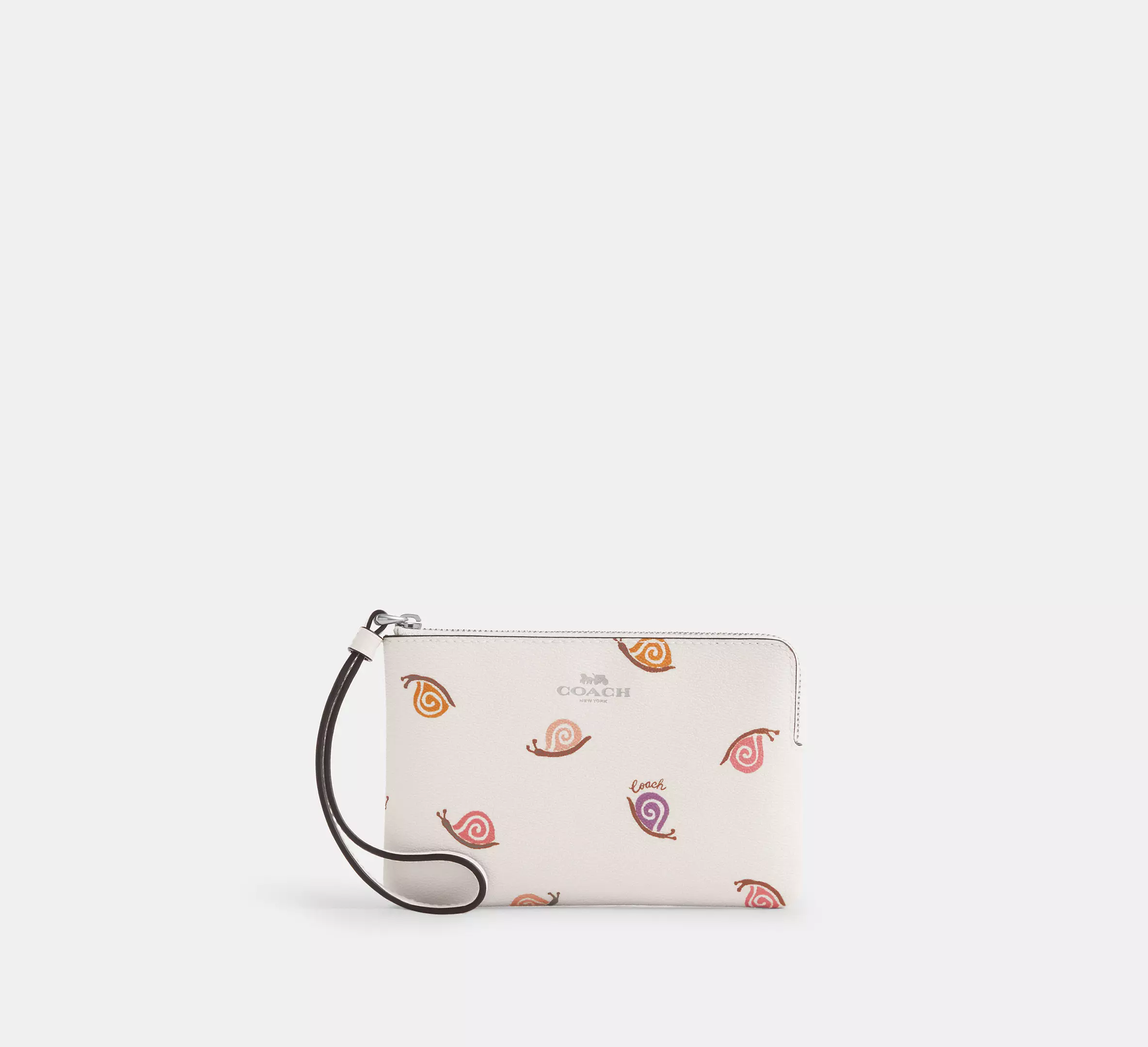 Corner Zip Wristlet With Snail Print
