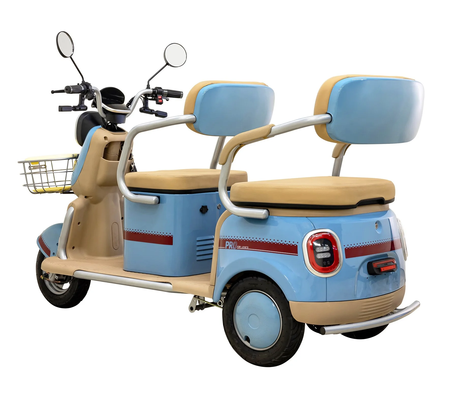 Massimo MGC Two-Seat 3-Wheel Electric Cart, Blue