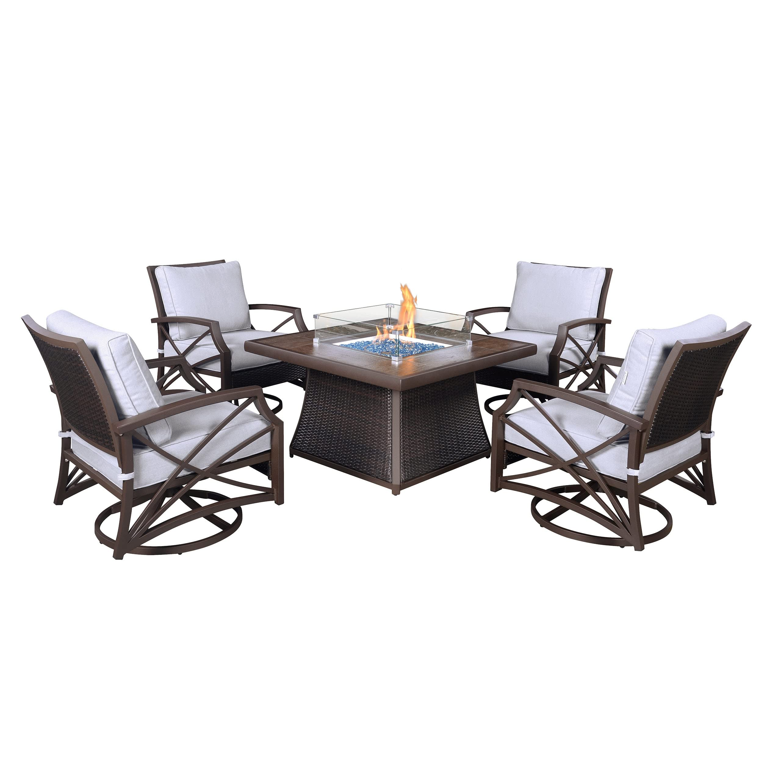 Kinger Home Propane Brazier Table 5-Piece Set