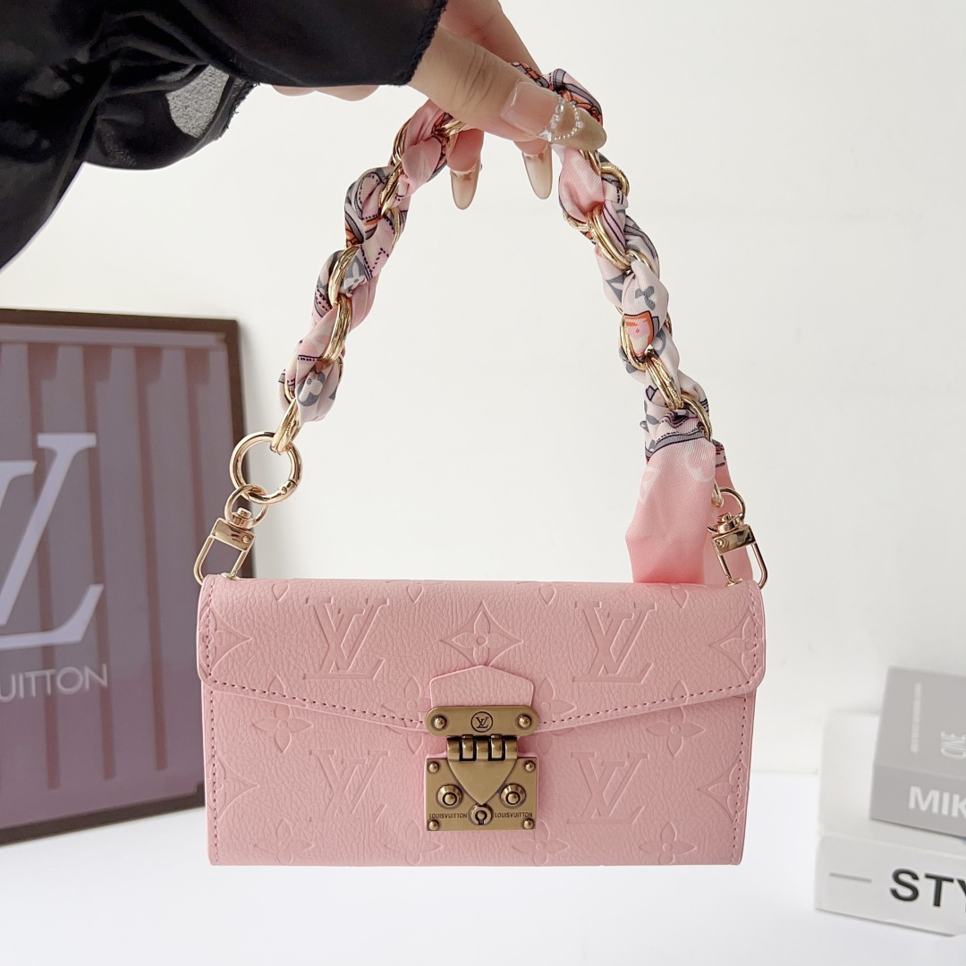 Louis Vuitton Embossed Monogram Wallet Crossbody Phone Bag