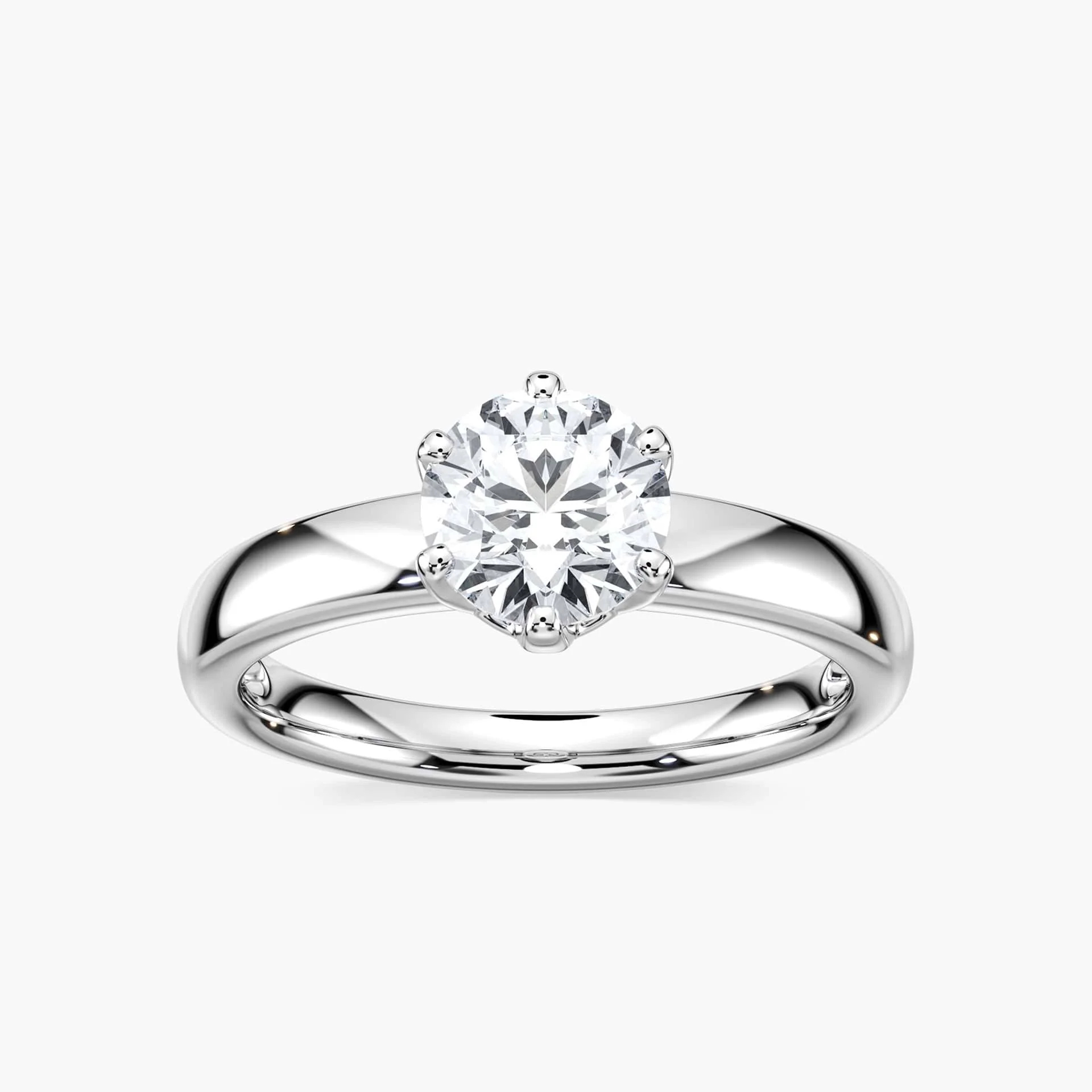 Neoma Round Lab Grown Diamond Six Prong Solitaire Engagement Ring