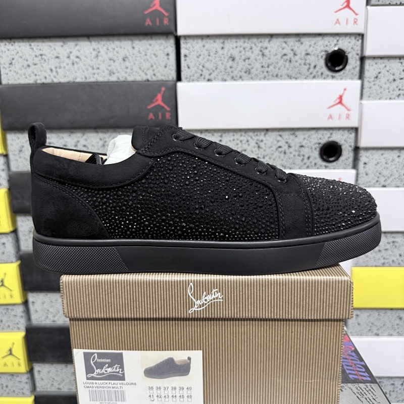 Christian Louboutin Sneaker Black Velvet Crystal