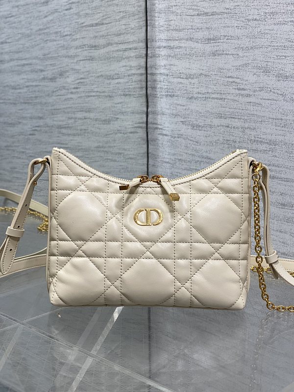 Dior Caro Shoulder Bag Ivory Cannage