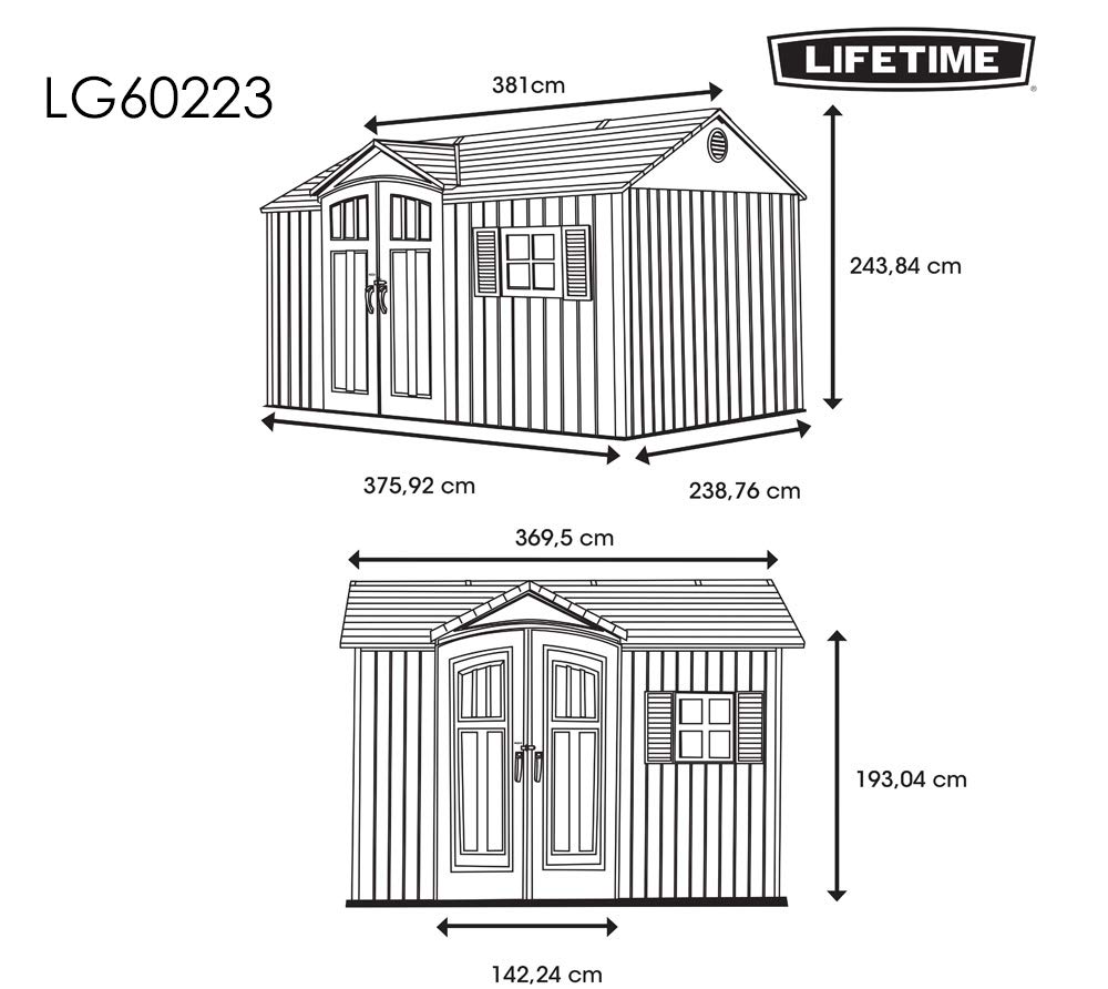 Storage Shed 12.5 x 8 Ft. Garden Building