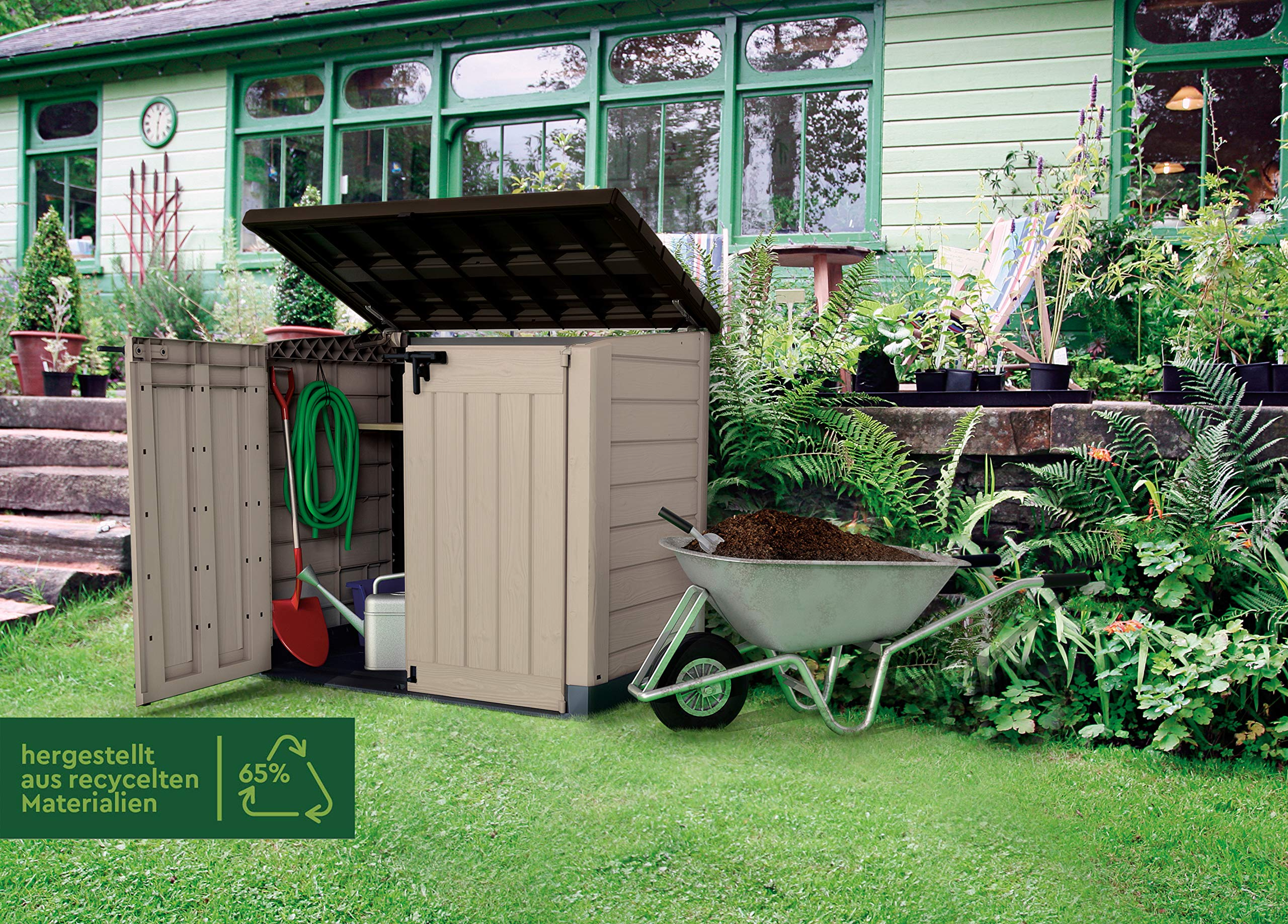 Plastic Storage Unit Box Garden Sheds Wheelie Bins for Tools