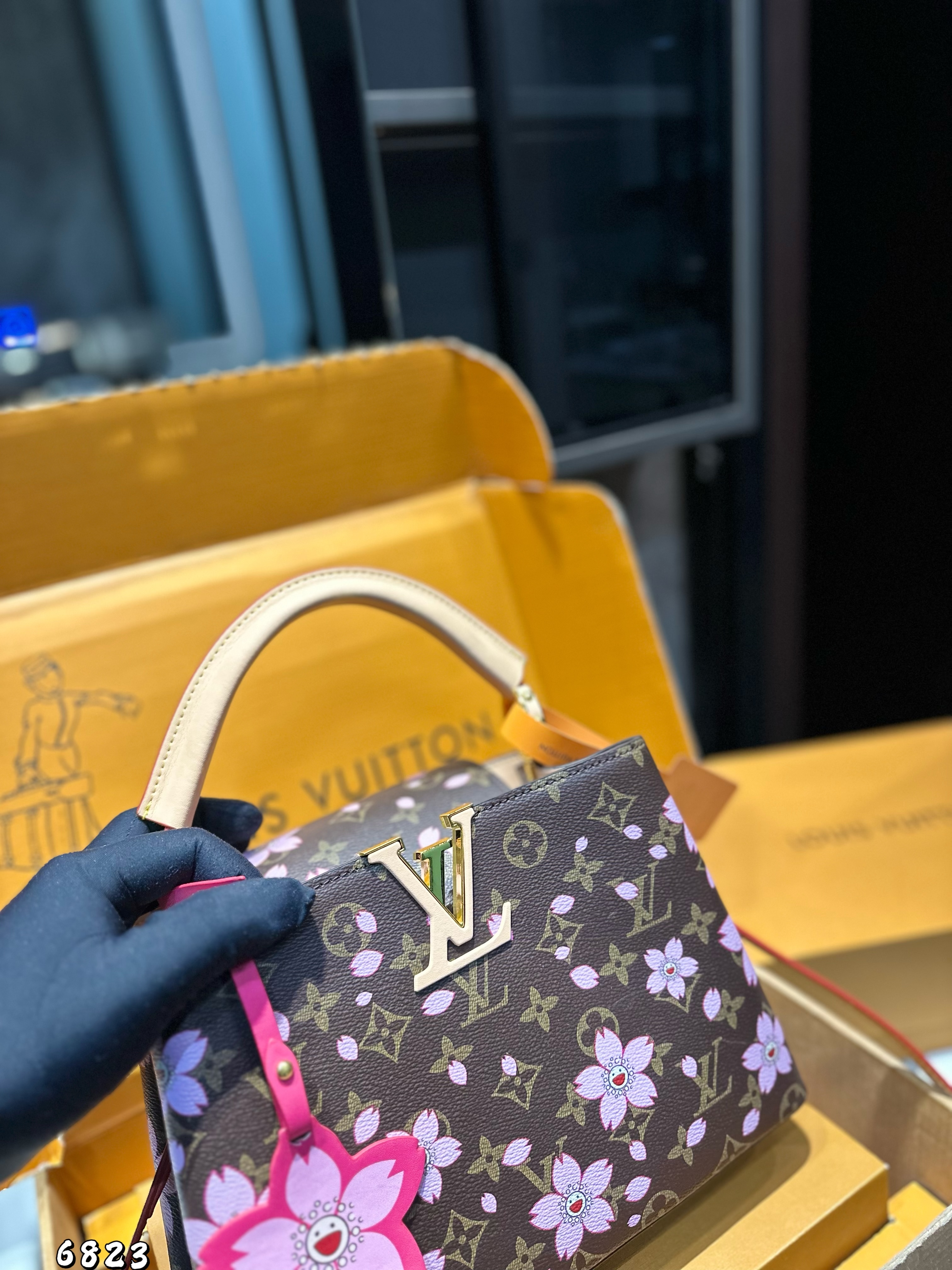 LV Capucines cherry blossom bag