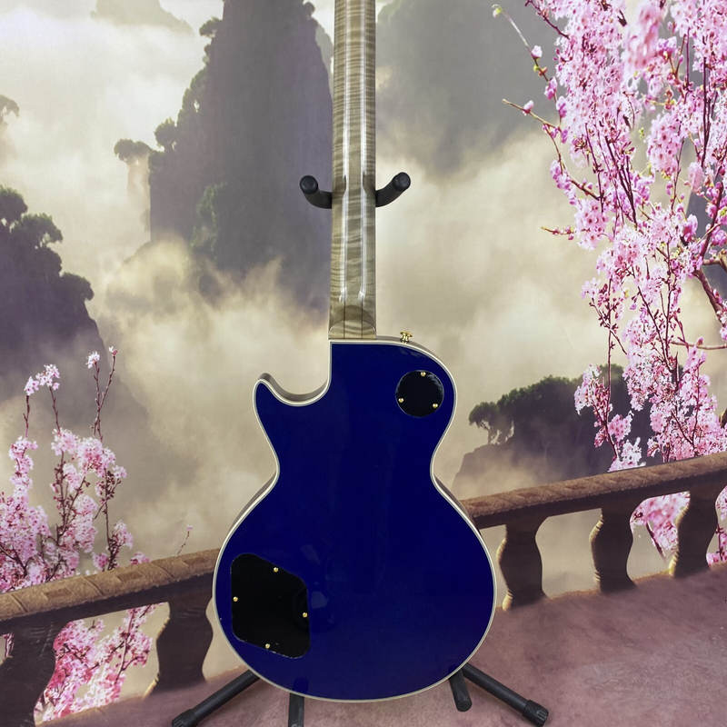Custom 6 Strings Electric Guitar Gold Hardware Flame Maple Shell Abalone Inlay