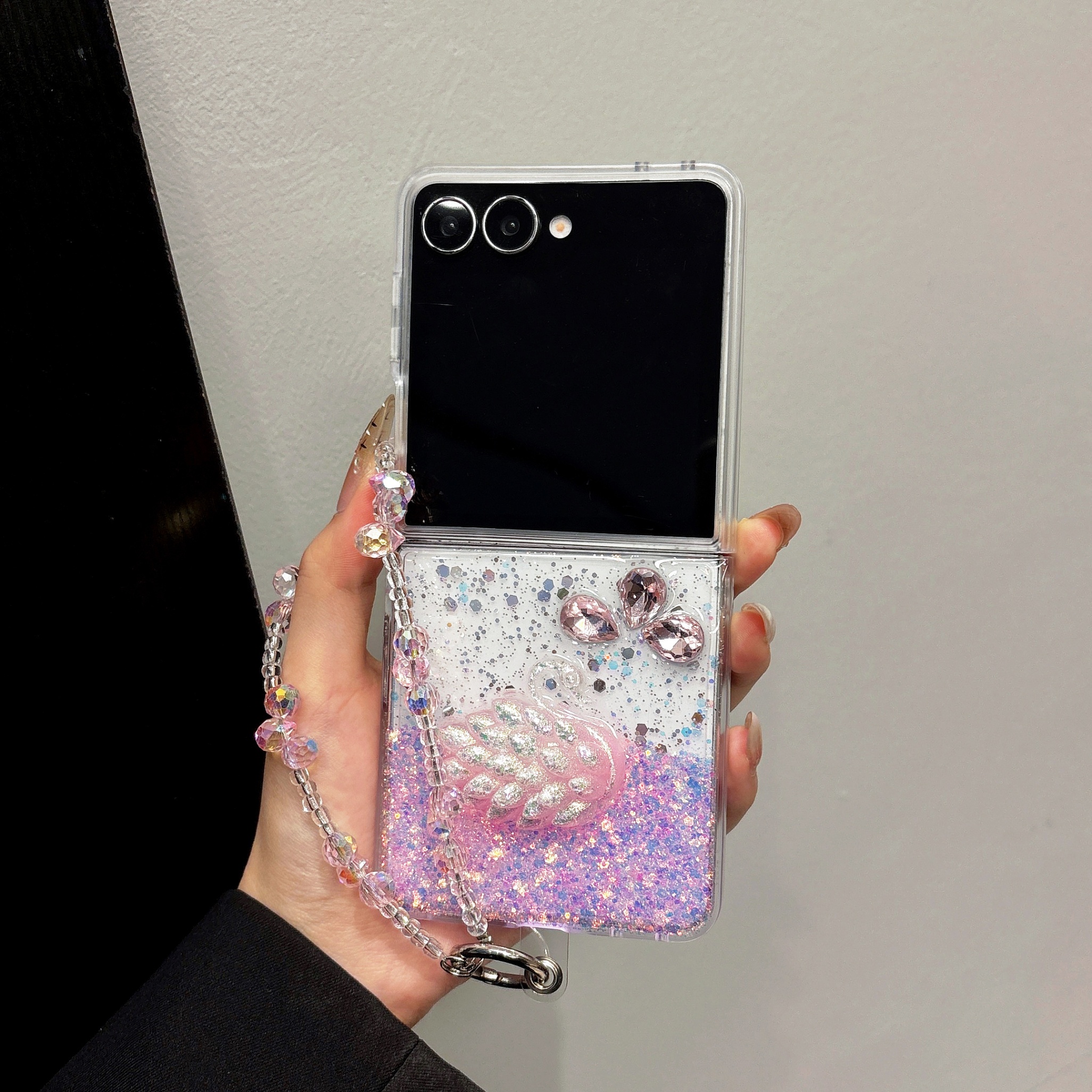 Galaxy Z Fold 4 Protective Case Glitter - back view