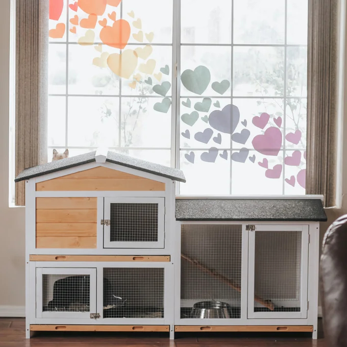 Violetta Weather Resistant Rabbit Hutch with Ramp