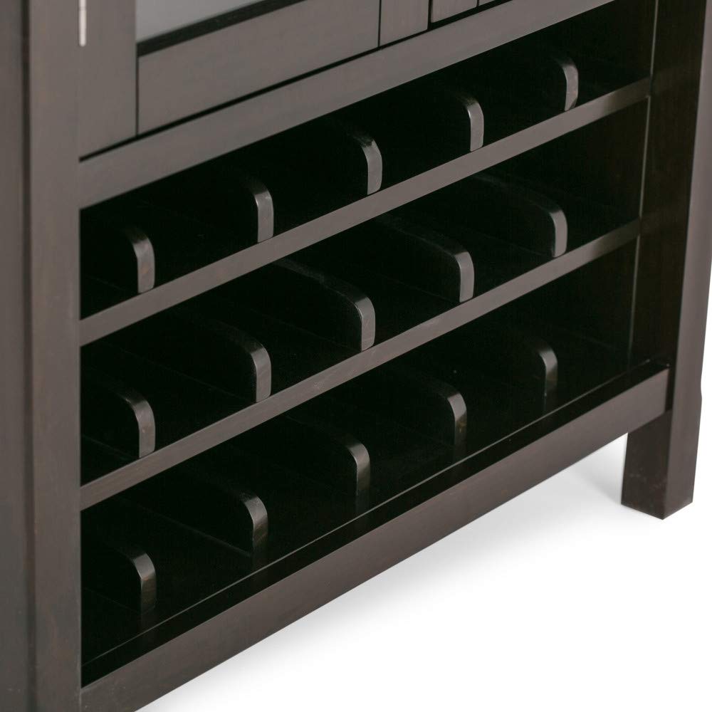 18-Bottle SOLID WOOD 32 inch Wide Contemporary High Storage