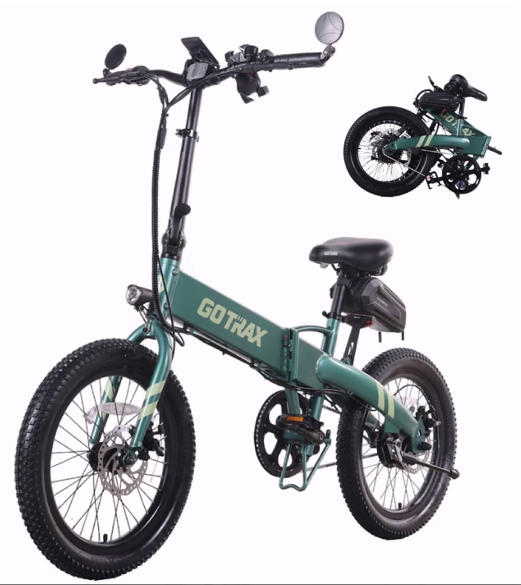 GOTRAX F1V2 20in Folding Electric Bike, 48V 10.4Ah, Black