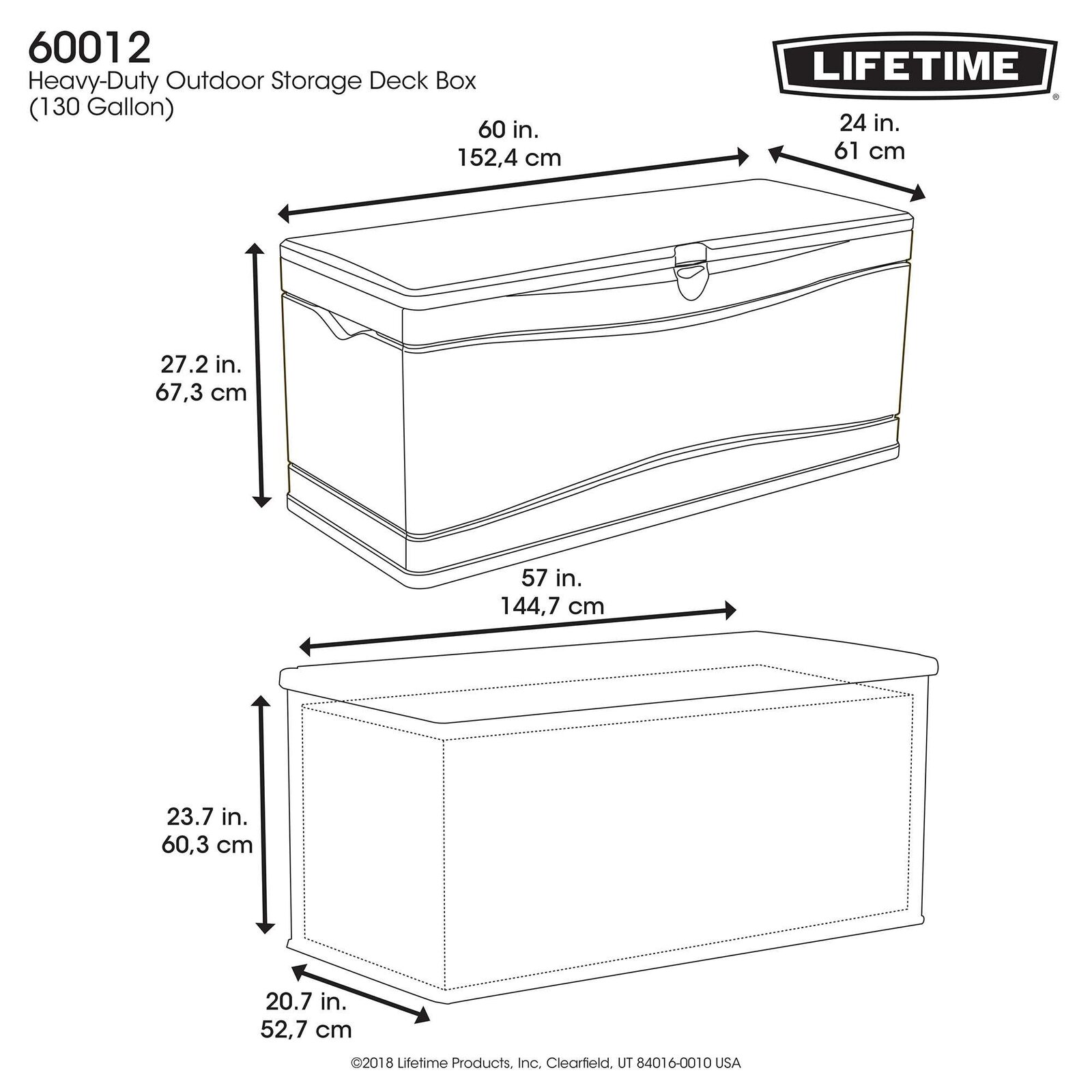 Lifetime 130 Gallons Gallon Water Resistant Plastic Lockable