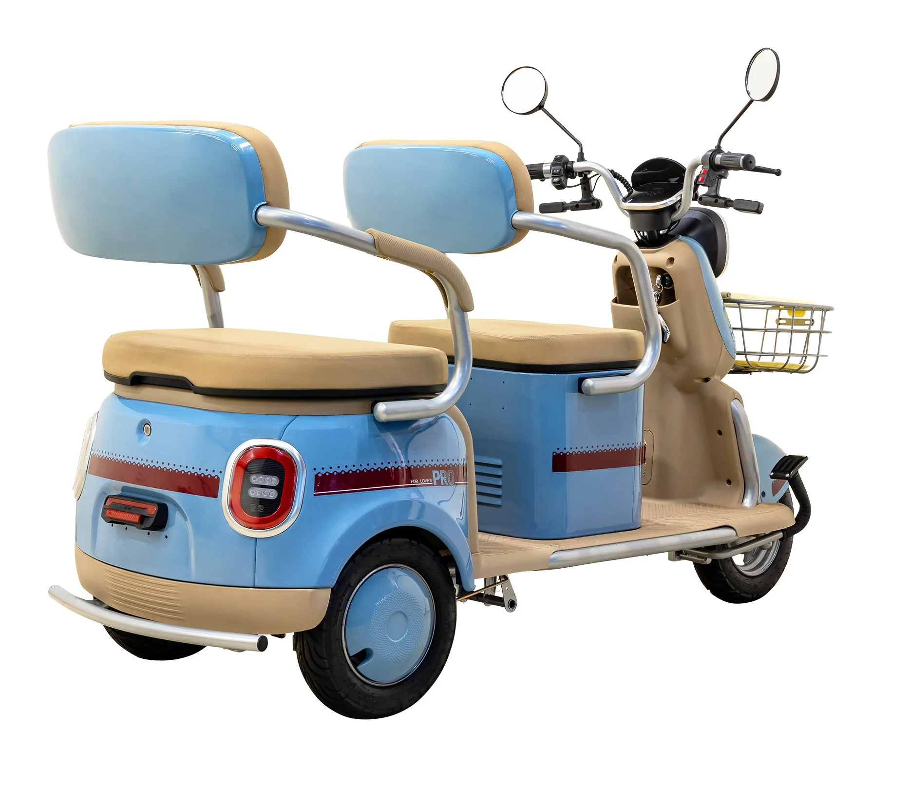 Massimo MGC Two-Seat 3-Wheel Electric Cart, Blue