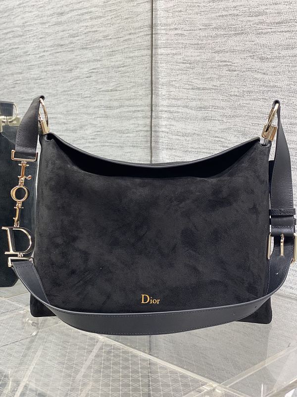 Dior Hobo Bag Medium Black Suede