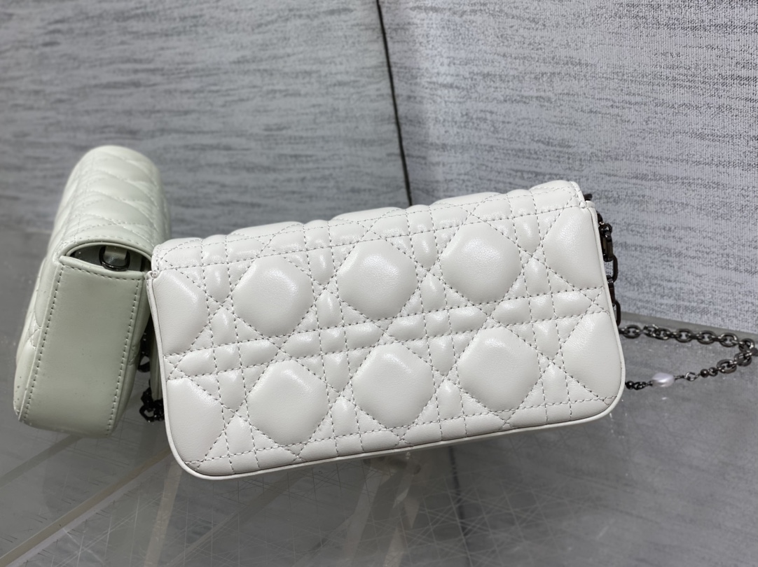 Dior Caro White Black Hardware Bag