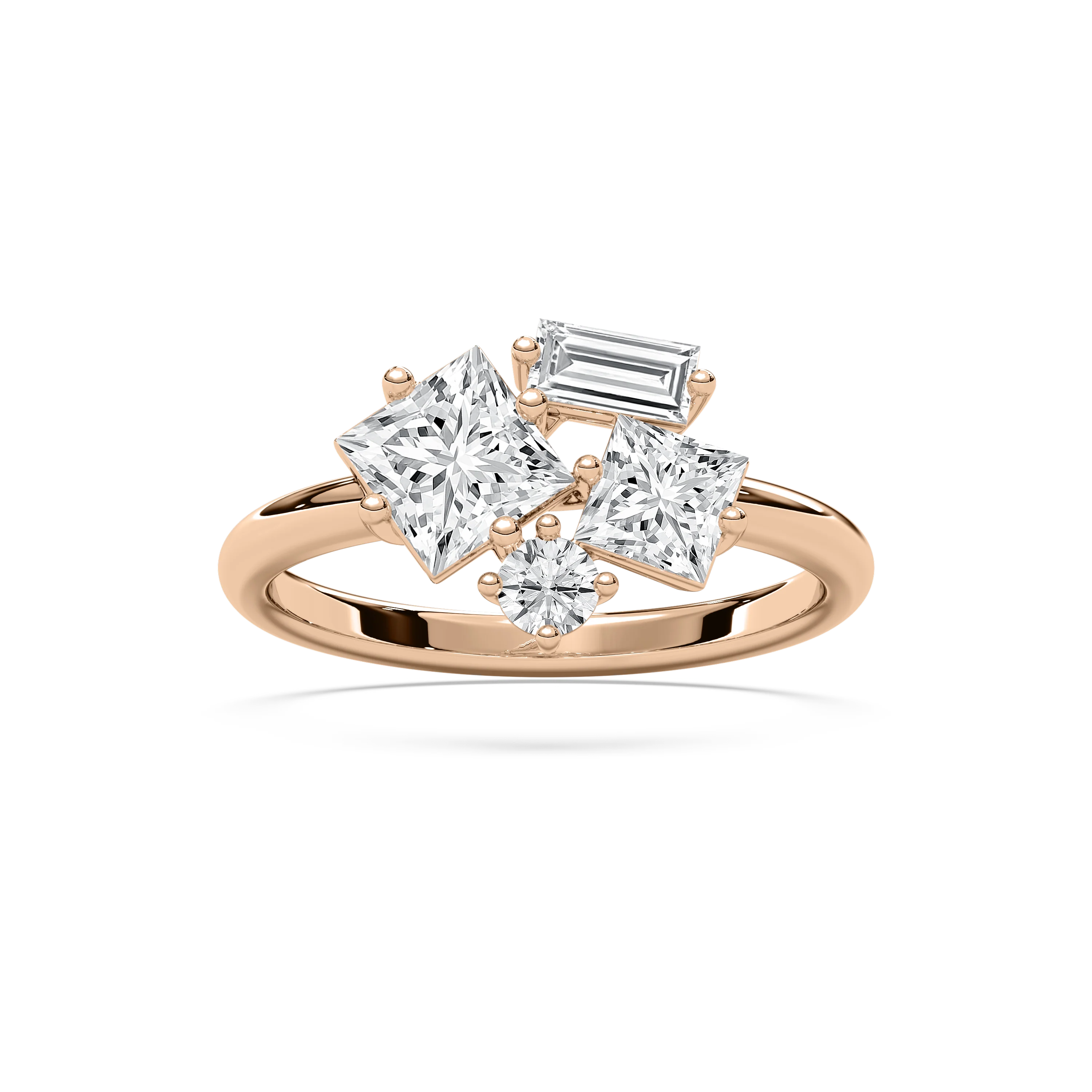 1 ½ ctw Princess, Baguette and Round Lab Grown Diamond Mixed Shape Promise Ring