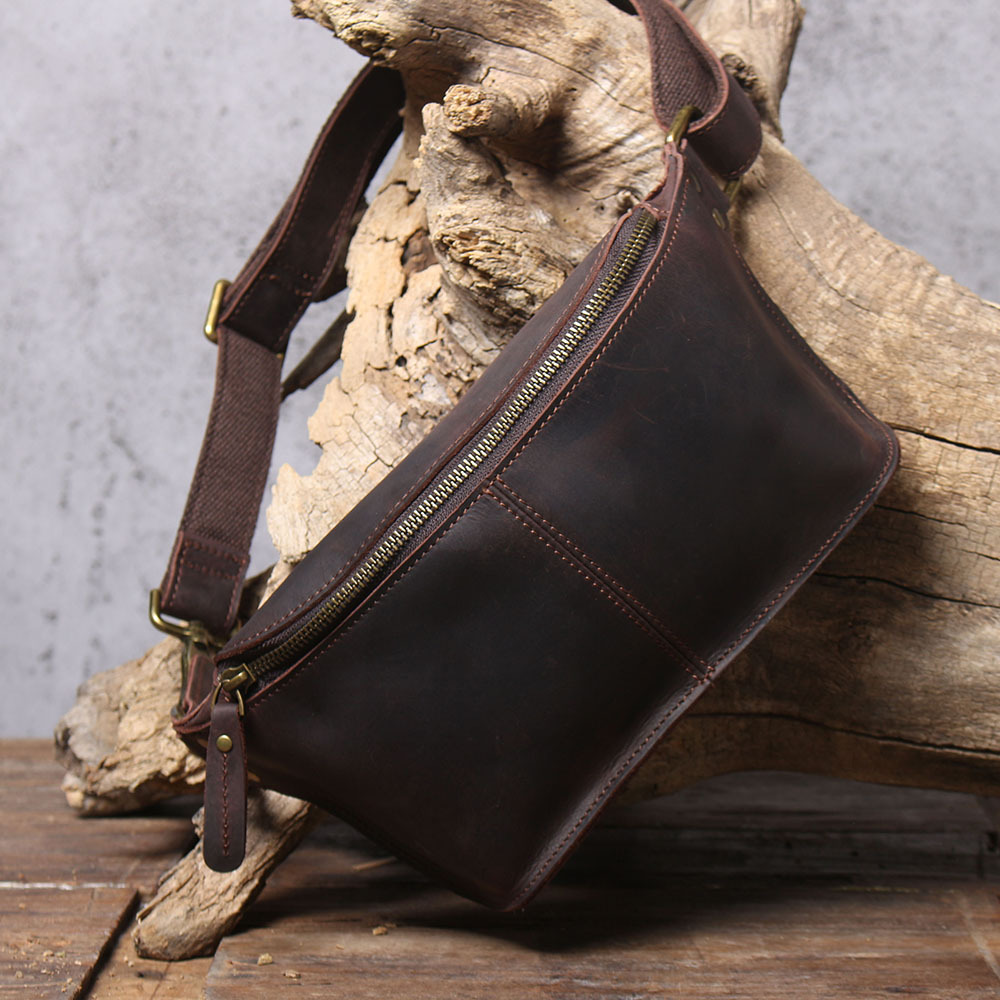 Vintage Leather Fanny Pack - Hands-Free Utility with Rugged Style