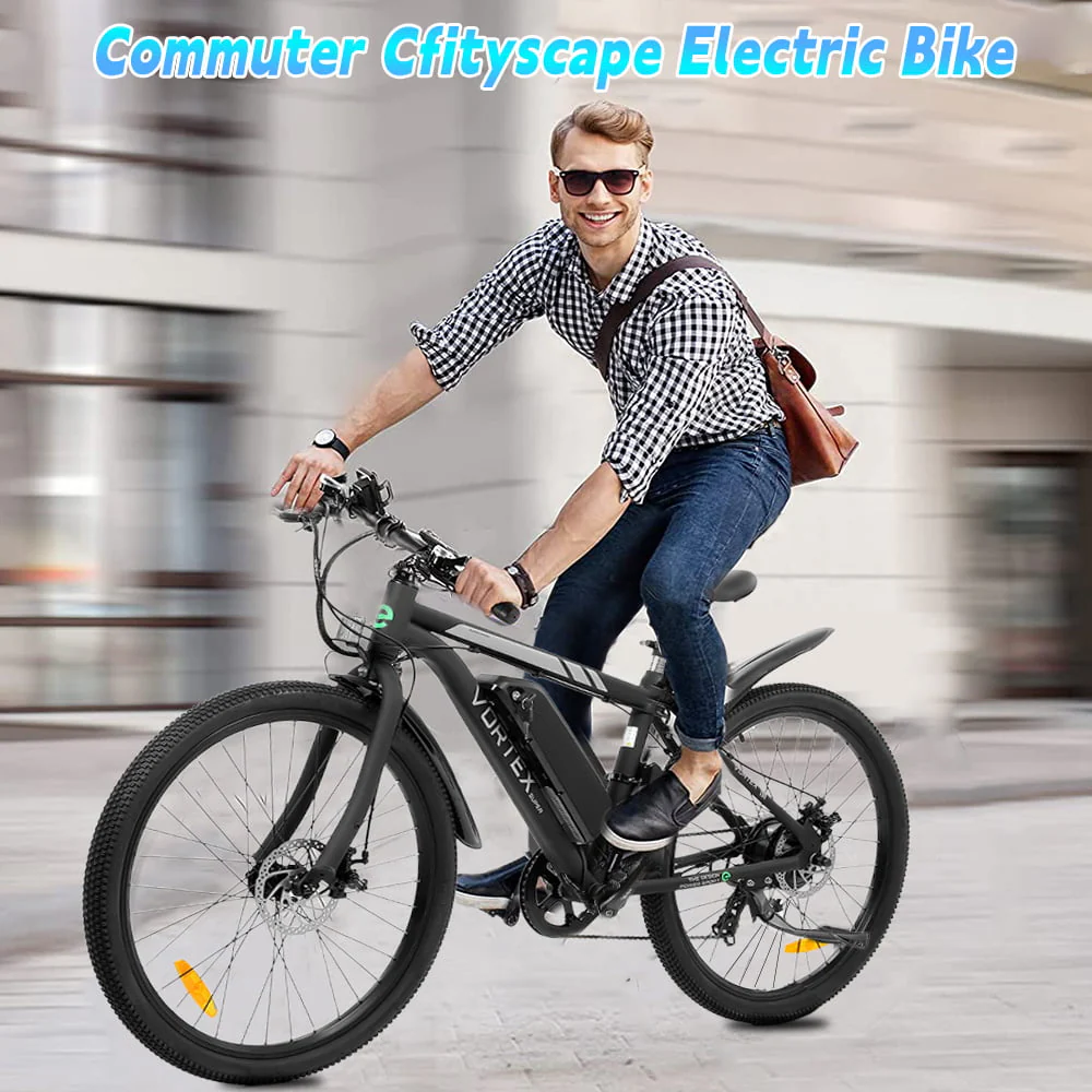 ECOTRIC 26in Electric City Bike, 350W, 36V, Black