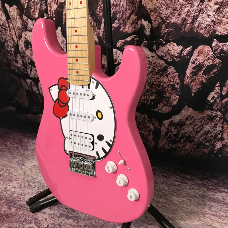electric guitar start SQ pink cat hello red bow in stock