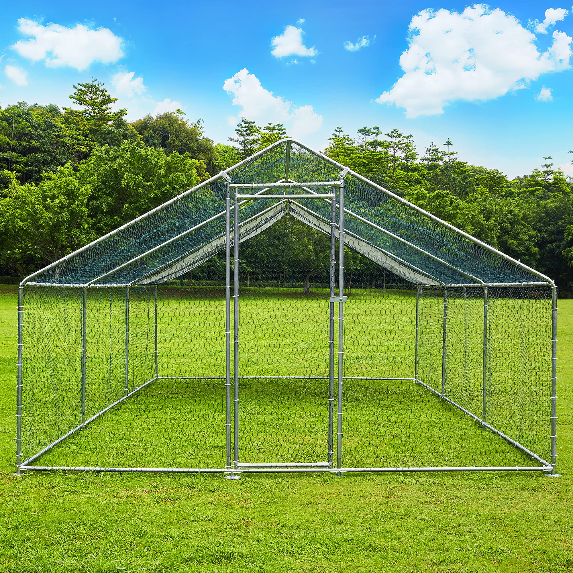 Extra Large Metal Chicken Coop Walkin Poultry Cage Rabbits