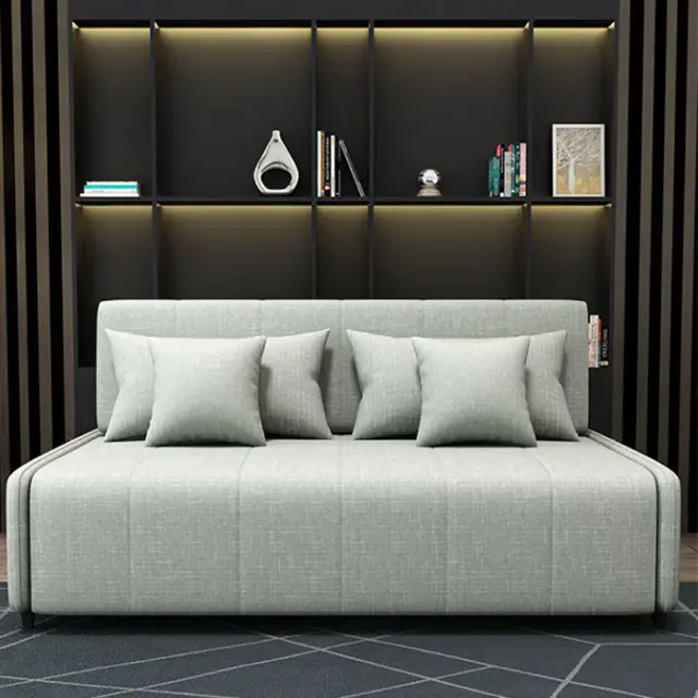 Nordic Convertible Sofa Bed Cotton Linen Upholstery
