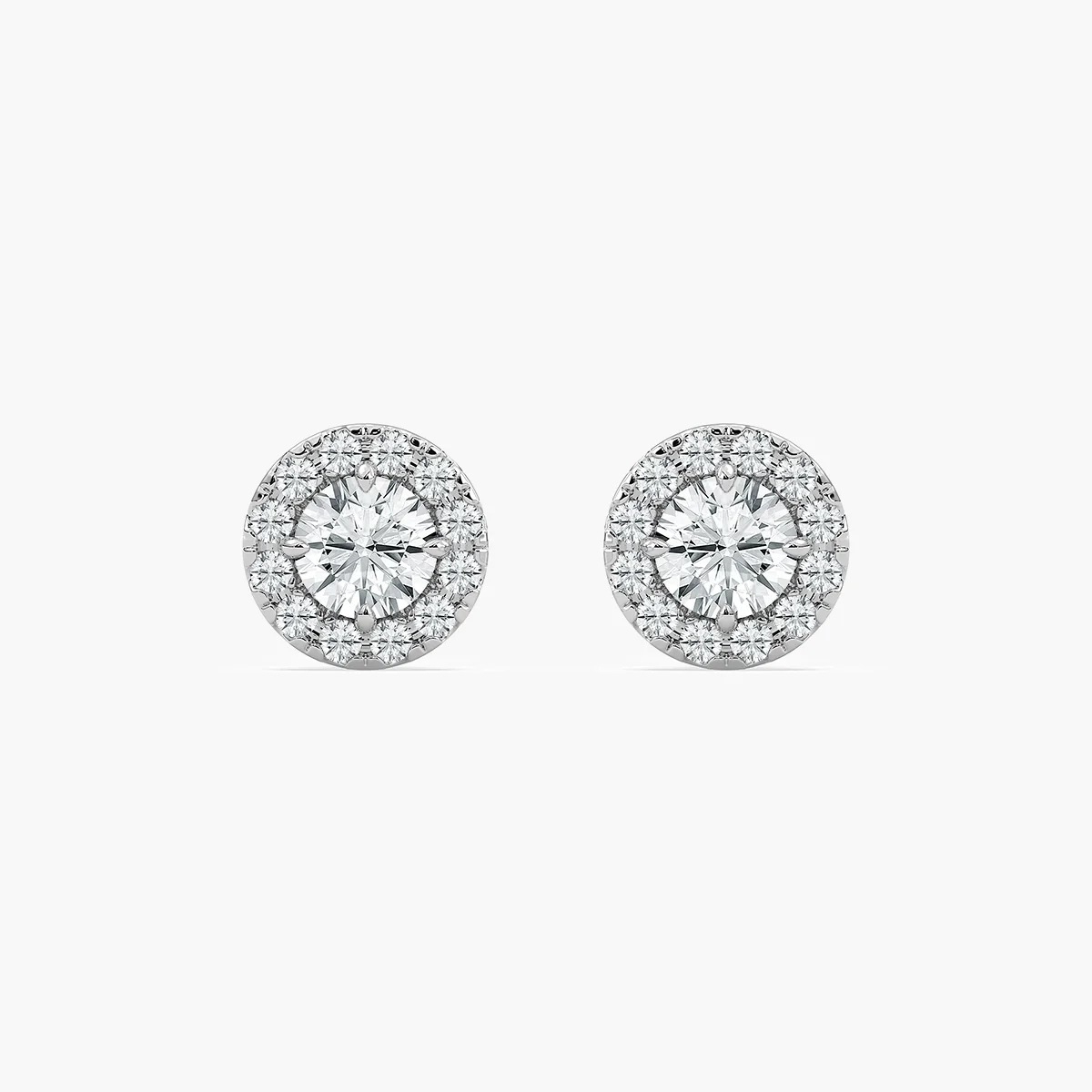 2/3 ctw Round Lab Grown Diamond Classic Halo Stud Earrings