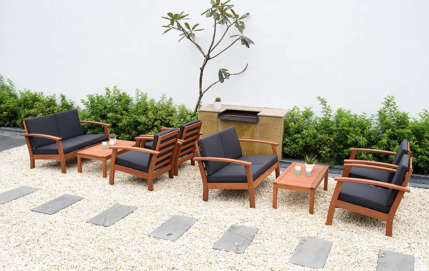 Patio 8-Pc Deluxe Conversation Set | Ideal for Indoors Outdoors