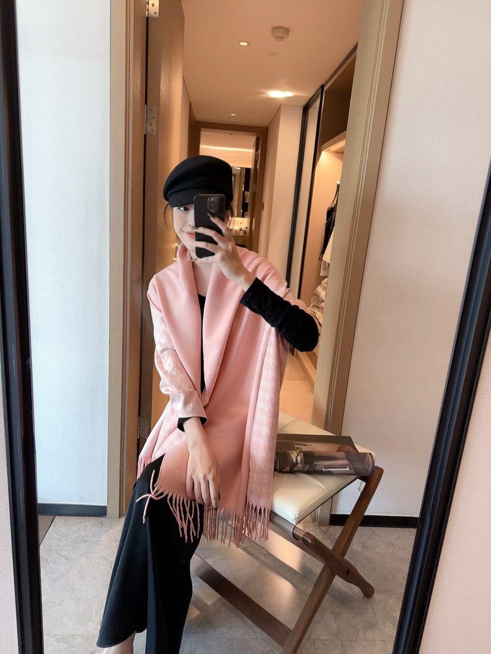 Dior Scarf Beige and Pink