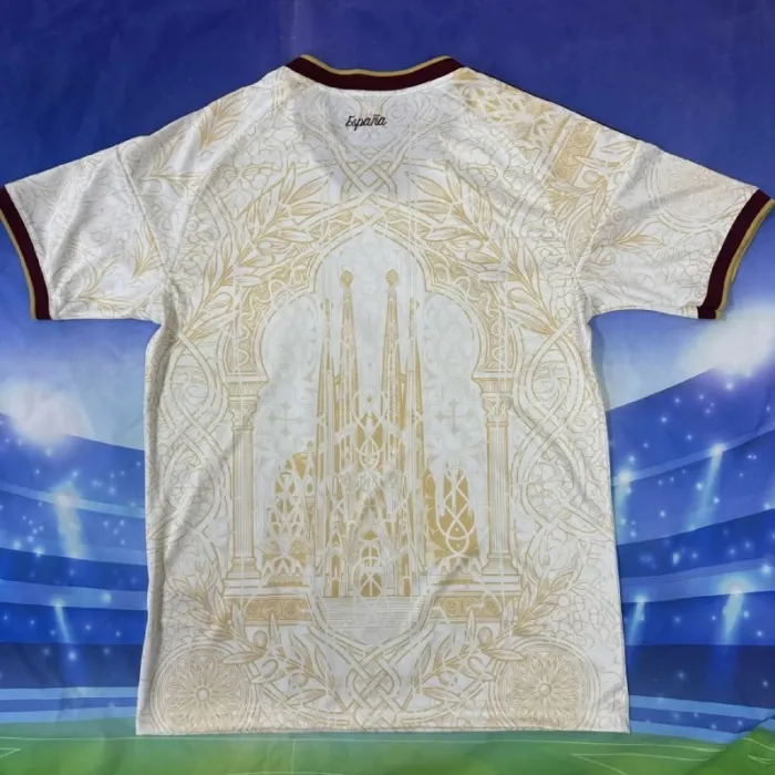 Spain 2026 White Gold Literature Graphic Special Edition Jersey - 2 Stars