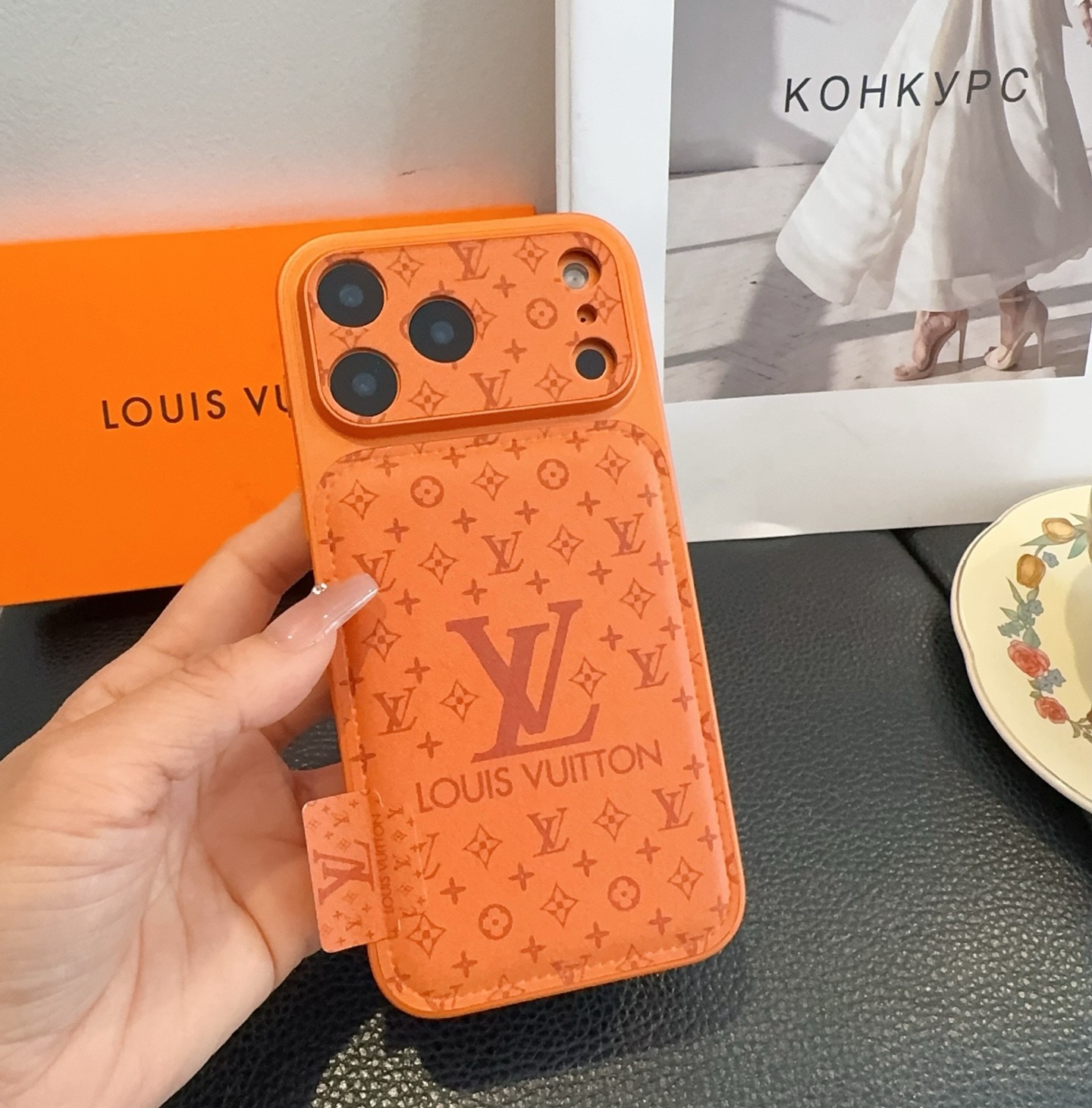 LV Starry Sky Series Case - iPhone 17 Style Convert, Embossed Glitter Full Coverage Precision Cutout