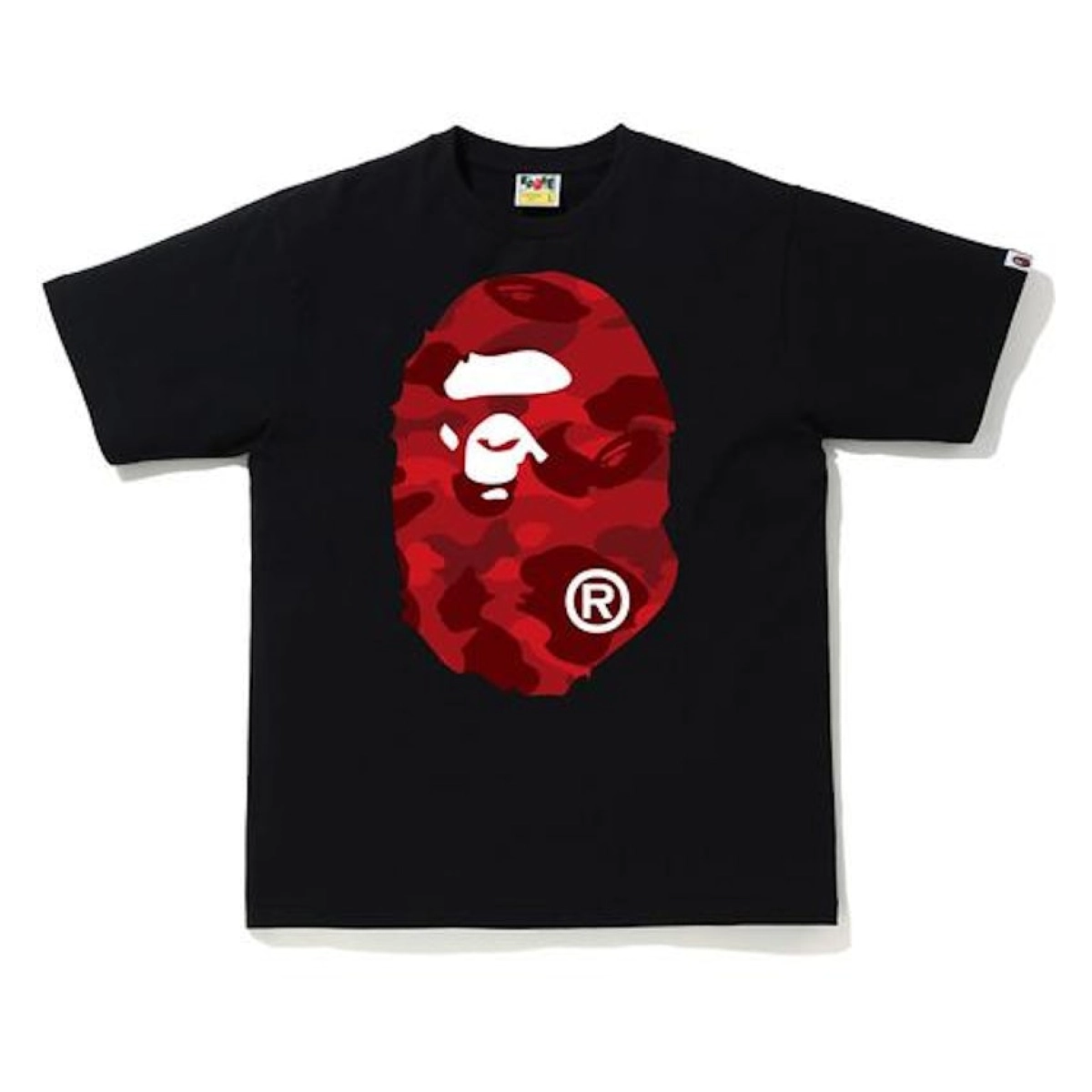 BAPE Color Camo Big Ape Head Tee BlackRed+BAPE Shorts-8602# - ogsneaker