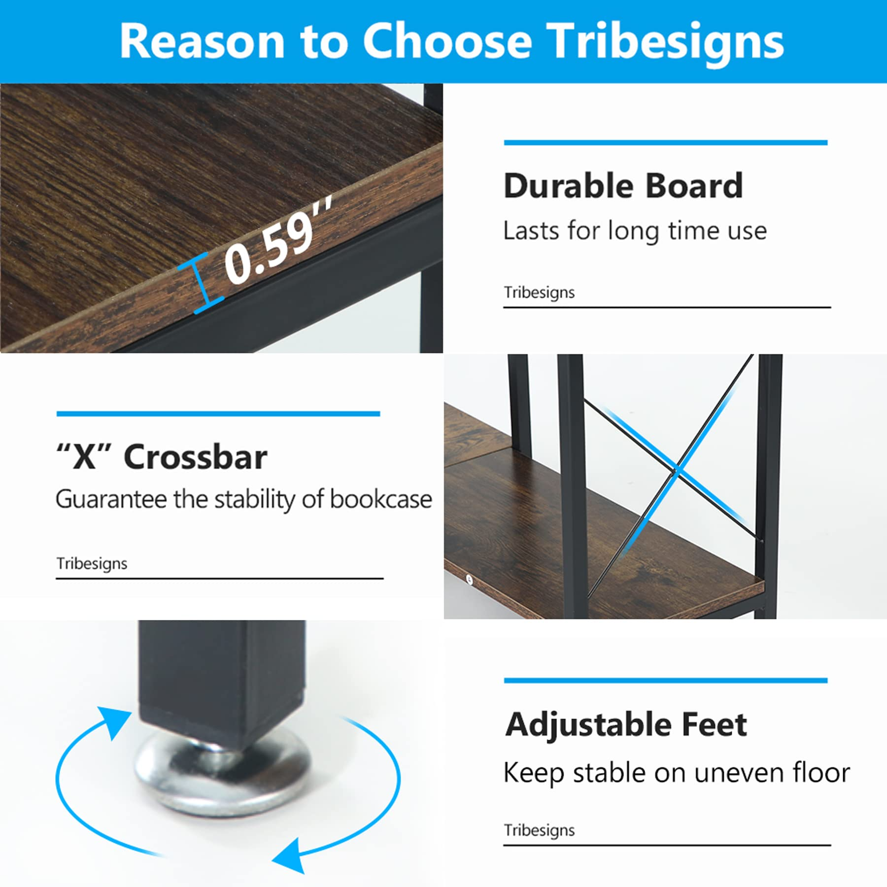 5-Shelf Corner Bookshelf