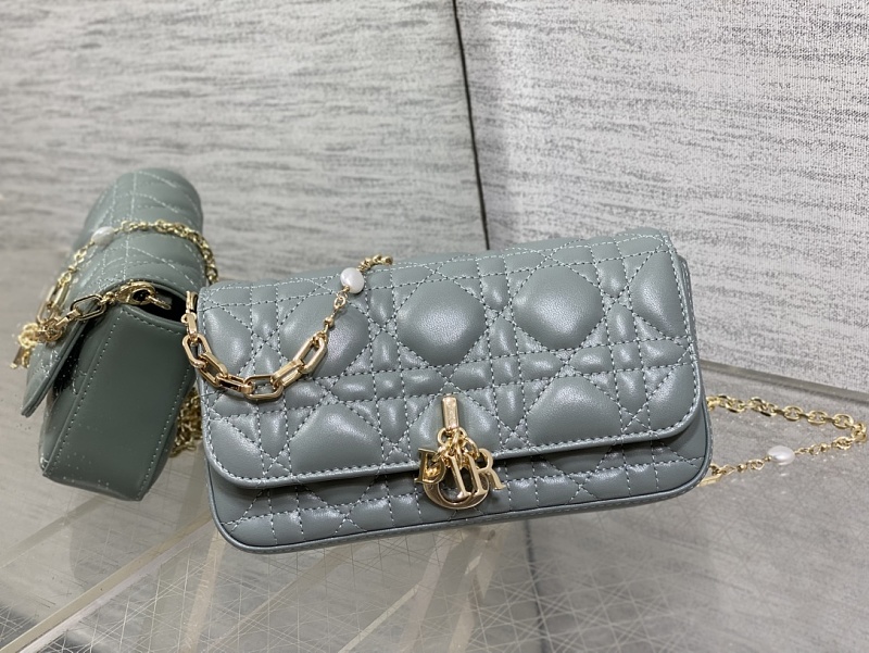Dior Caro Chain Shoulder Bag Powder Blue
