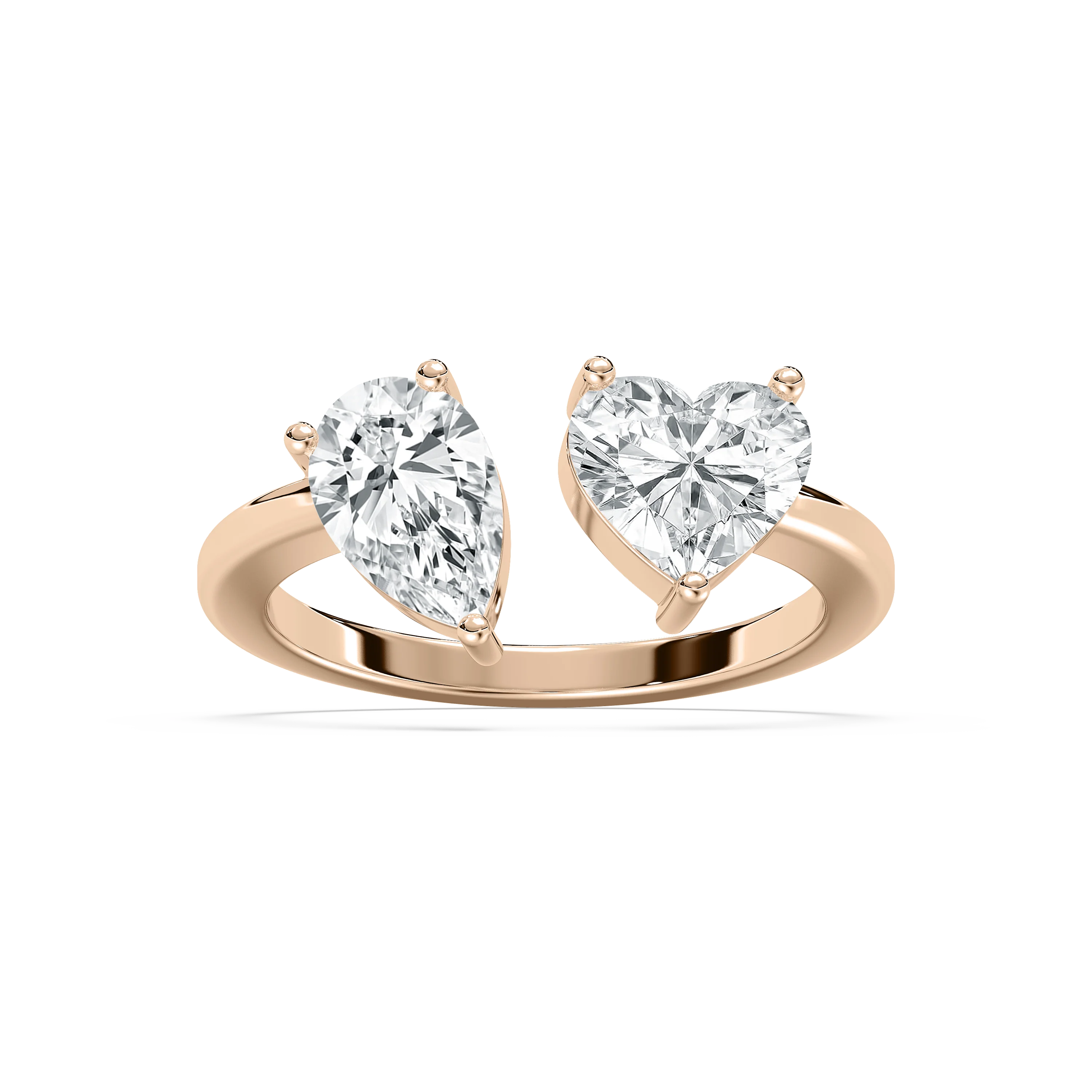 Janine 2 ¼ ctw Heart Lab Grown Diamond Toi et Moi Engagement Ring