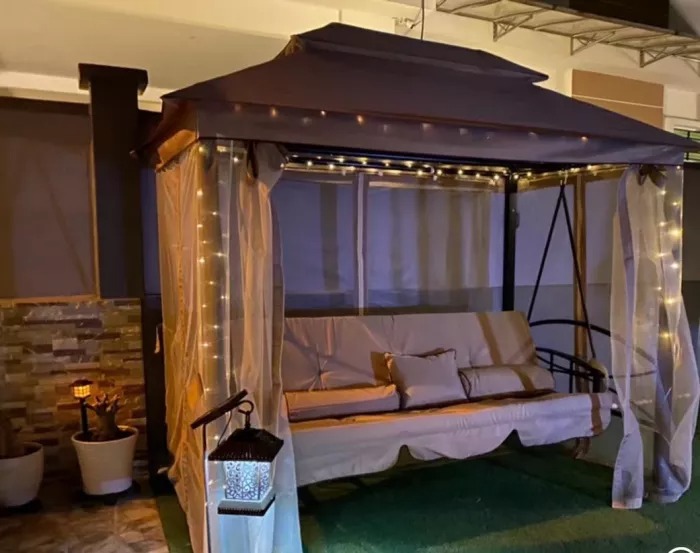 Gazebo Sofa Bed Swing Set Terrace + Cushions