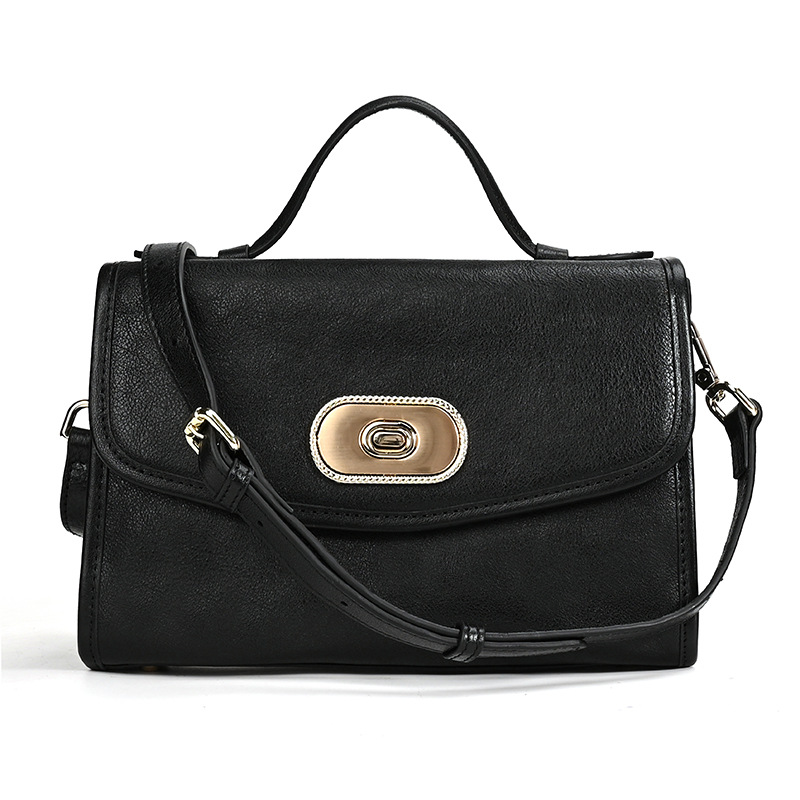 Vintage Black Leather Satchel
