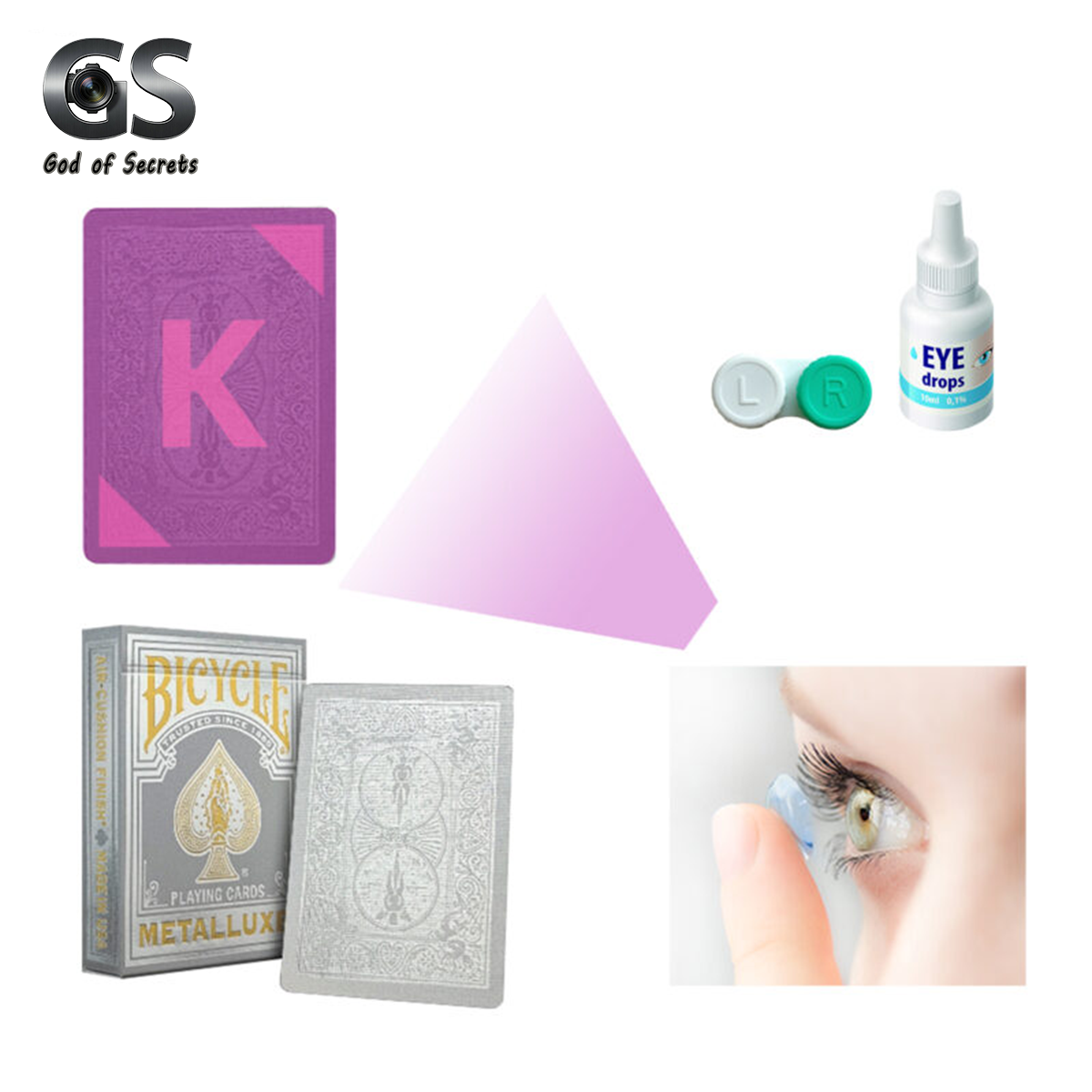 Bicycle Luminous Marked Cards Silver for Invisible Ink Contact Lenses