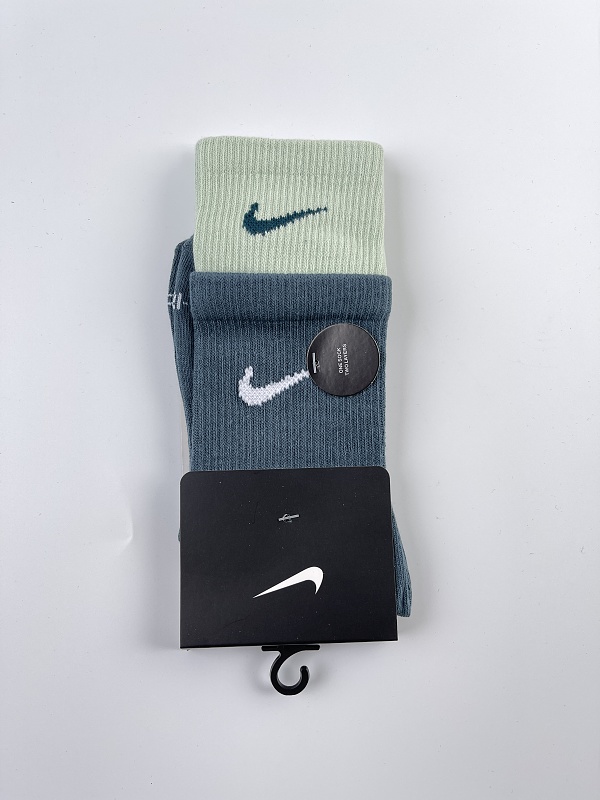 Nike Double-Layer Crew Socks Green Grey
