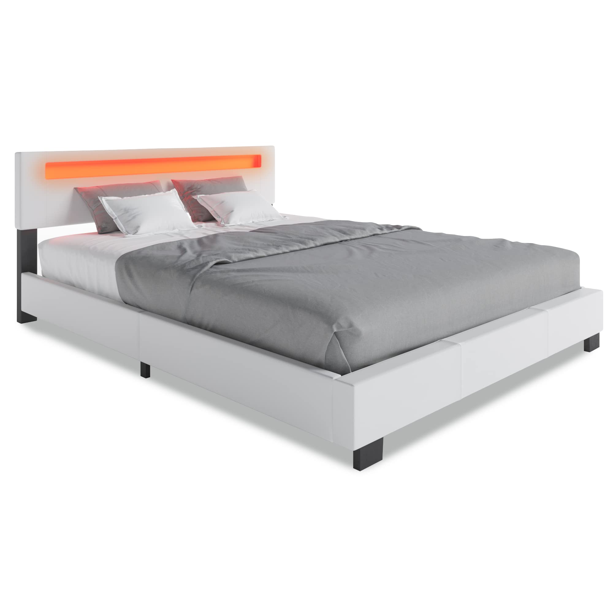 Pezzolla LED Bed - Contemporary Modern Low Profile Platform Bed