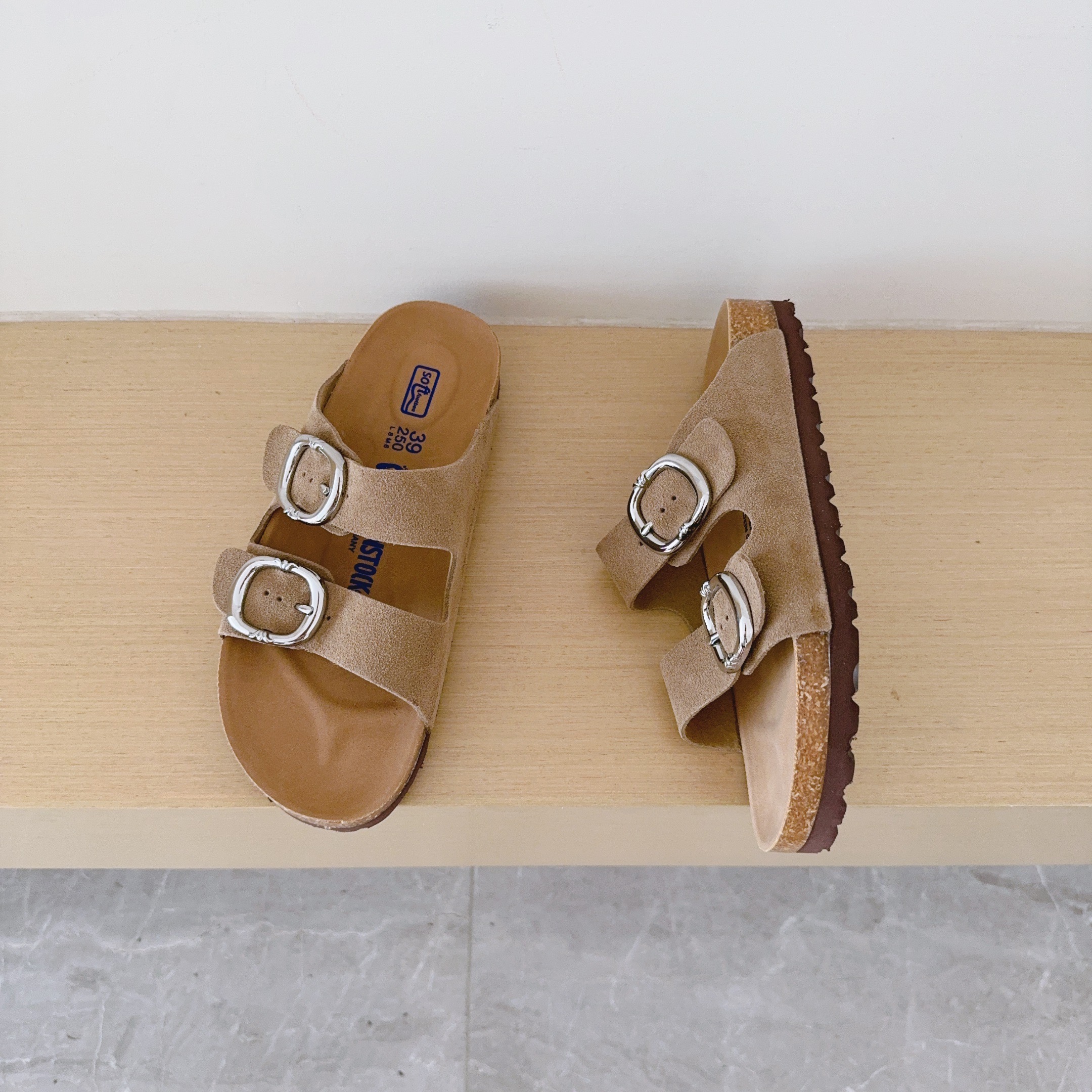 Birken-Style Two-Strap Sandals Cross Motif Collaboration Series
