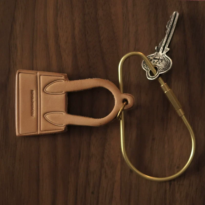 Handmade mini bag-shaped keychain