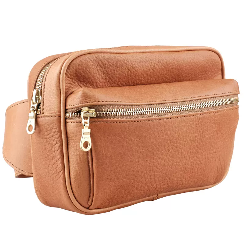 genuine leather retro trendy functional chest bag