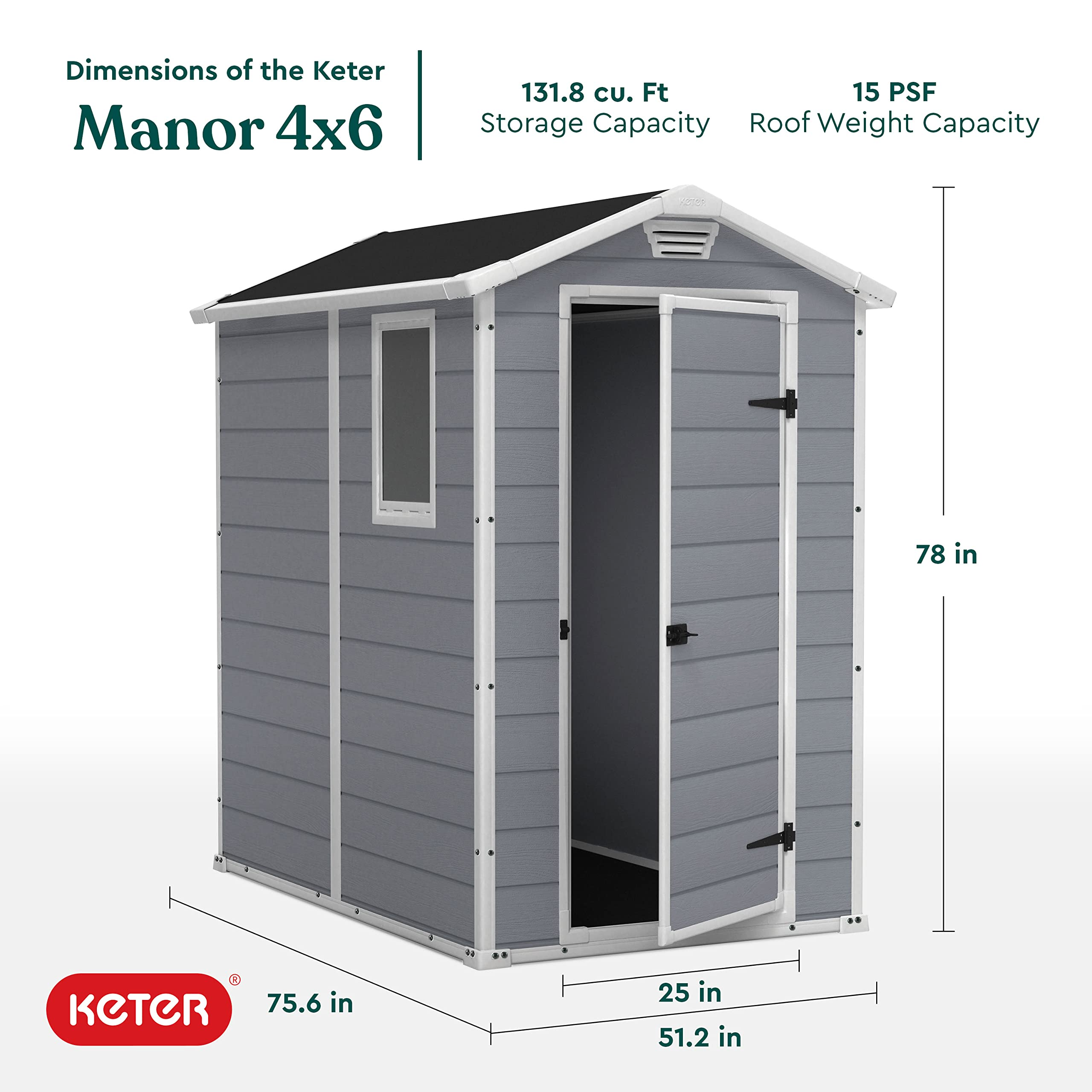 4x6 Resin Storage Shed Kit-Perfect to Store Patio Furniture